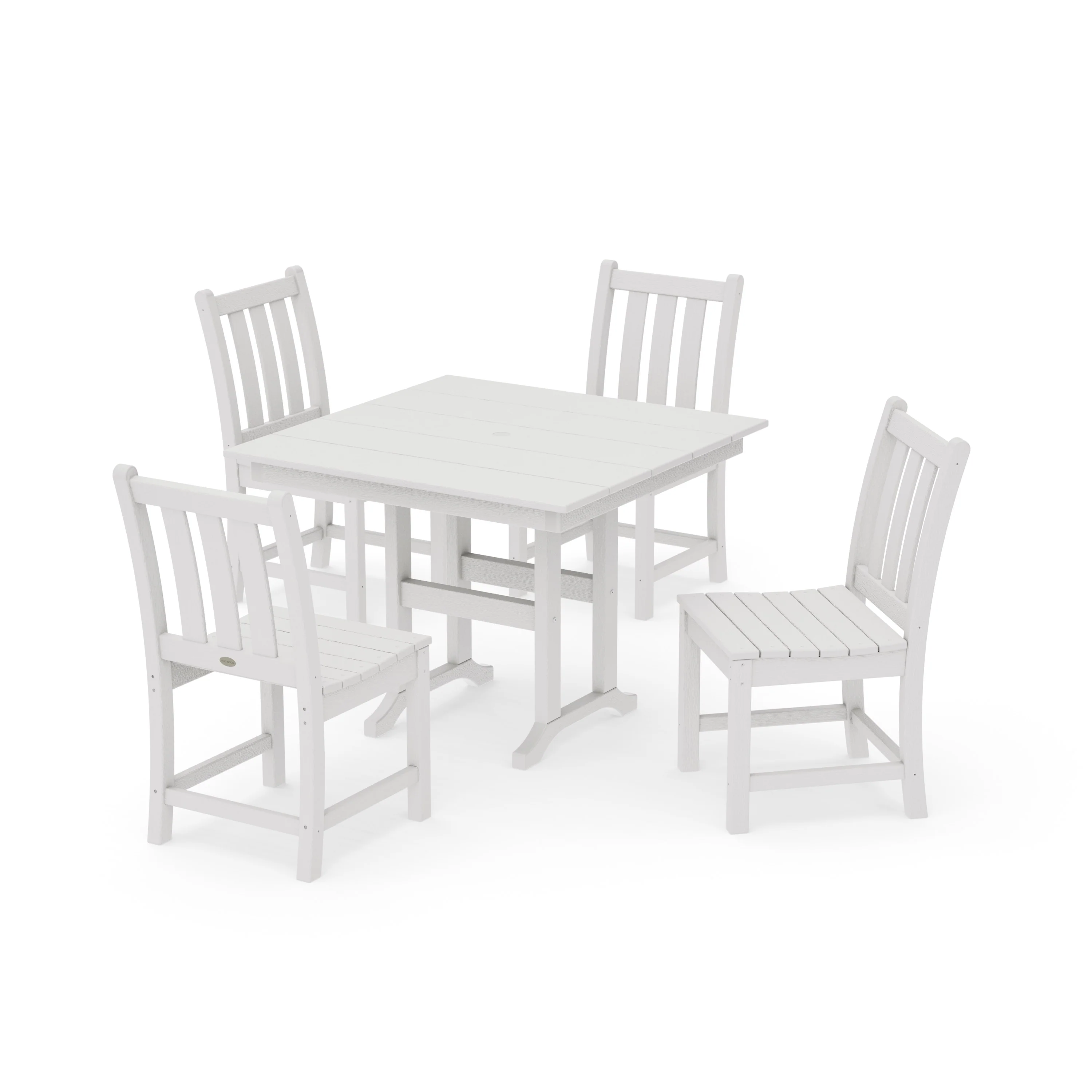 Traditional Garden Side Chair 5-Piece Farmhouse Dining Set - Image 14
