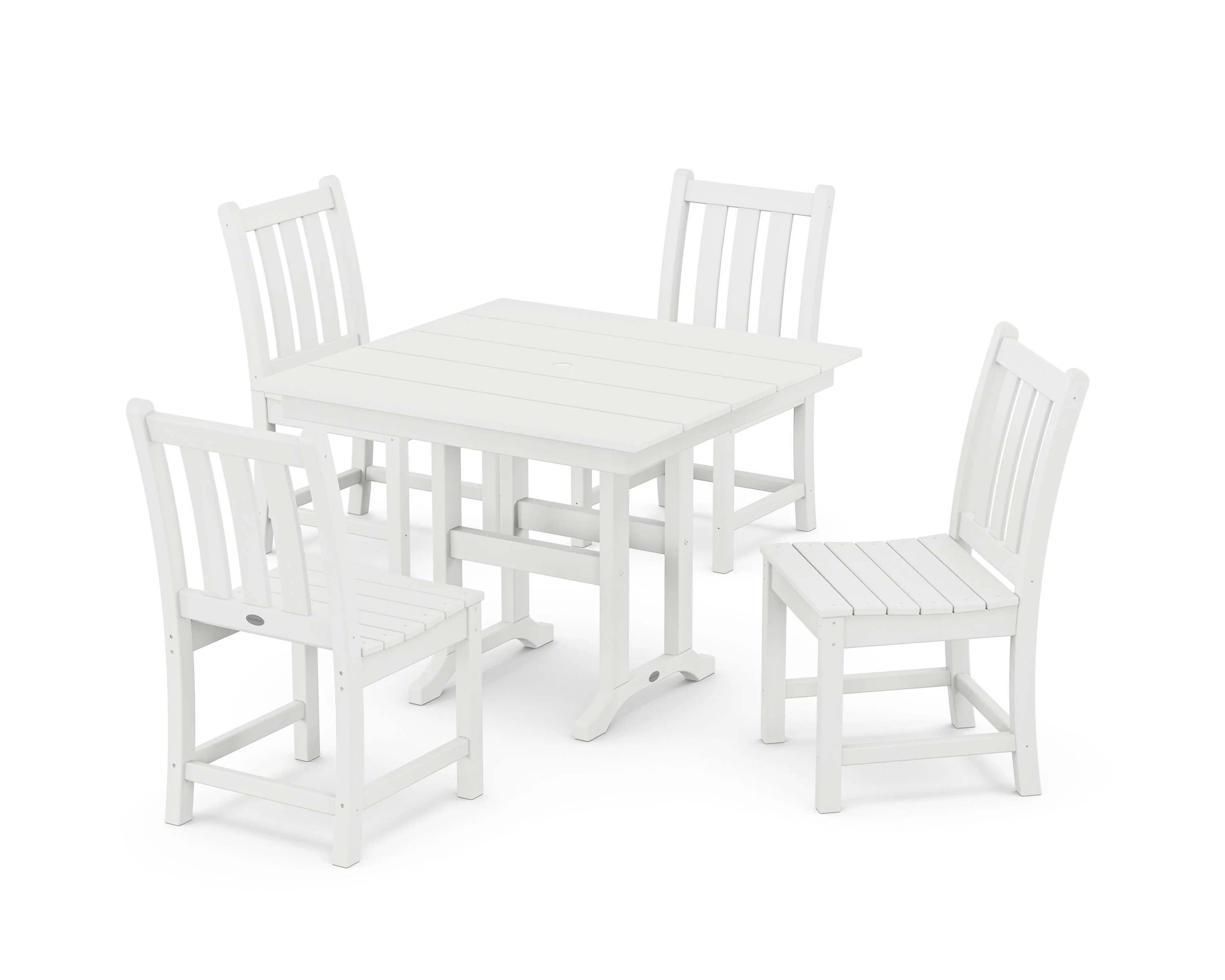 Traditional Garden Side Chair 5-Piece Farmhouse Dining Set - Image 5