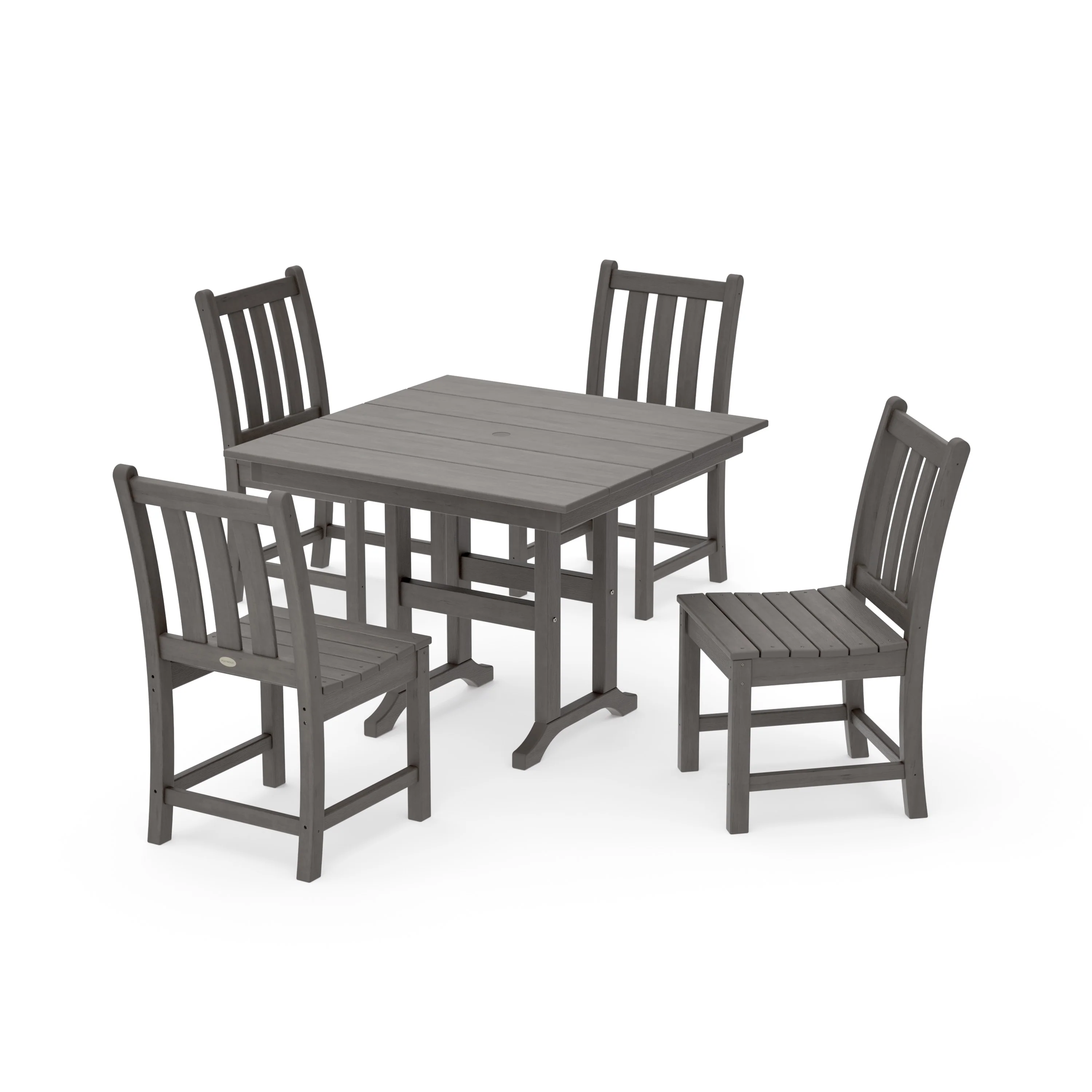 Traditional Garden Side Chair 5-Piece Farmhouse Dining Set - Image 9