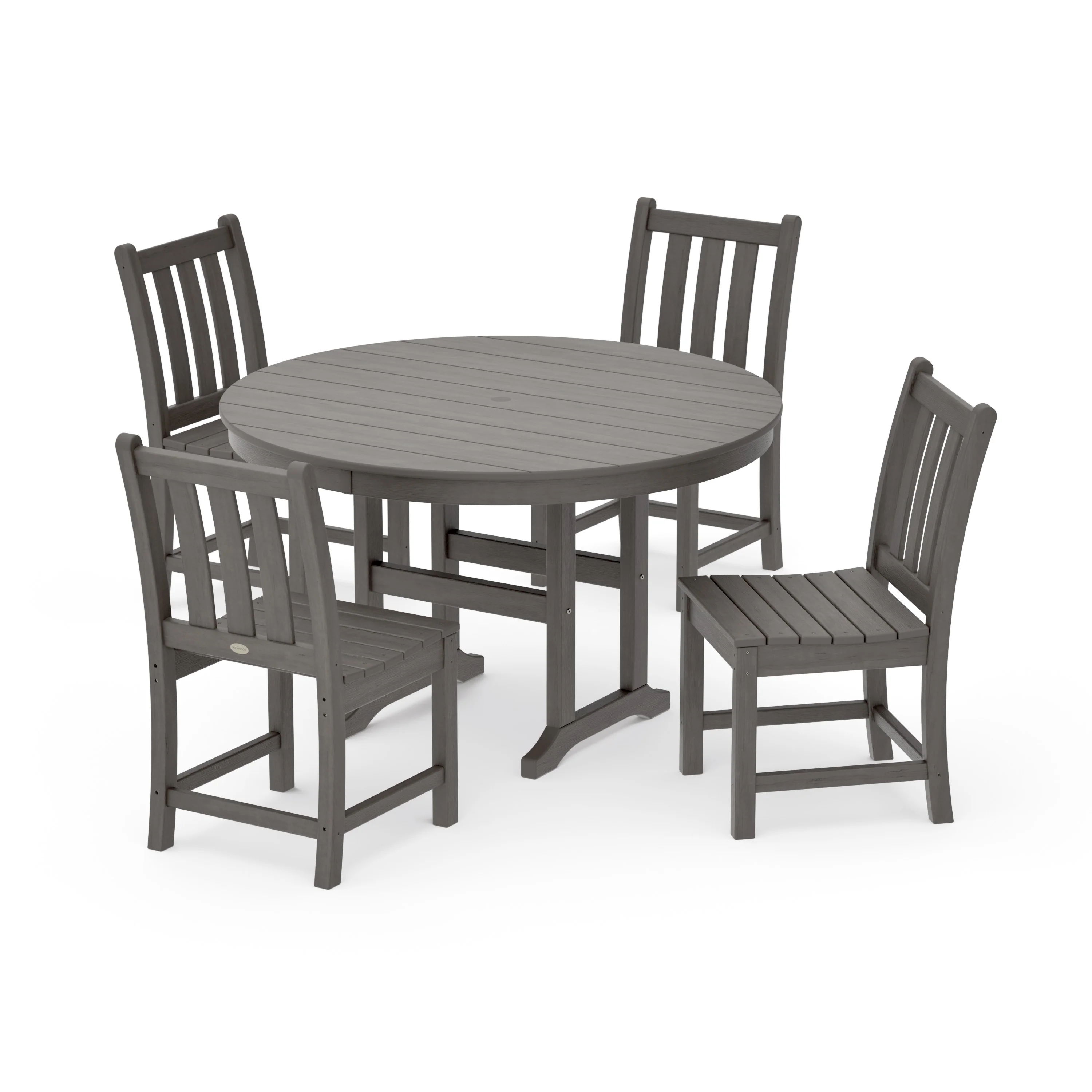 Traditional Garden Side Chair 5-Piece Round Farmhouse Dining Set - Image 10