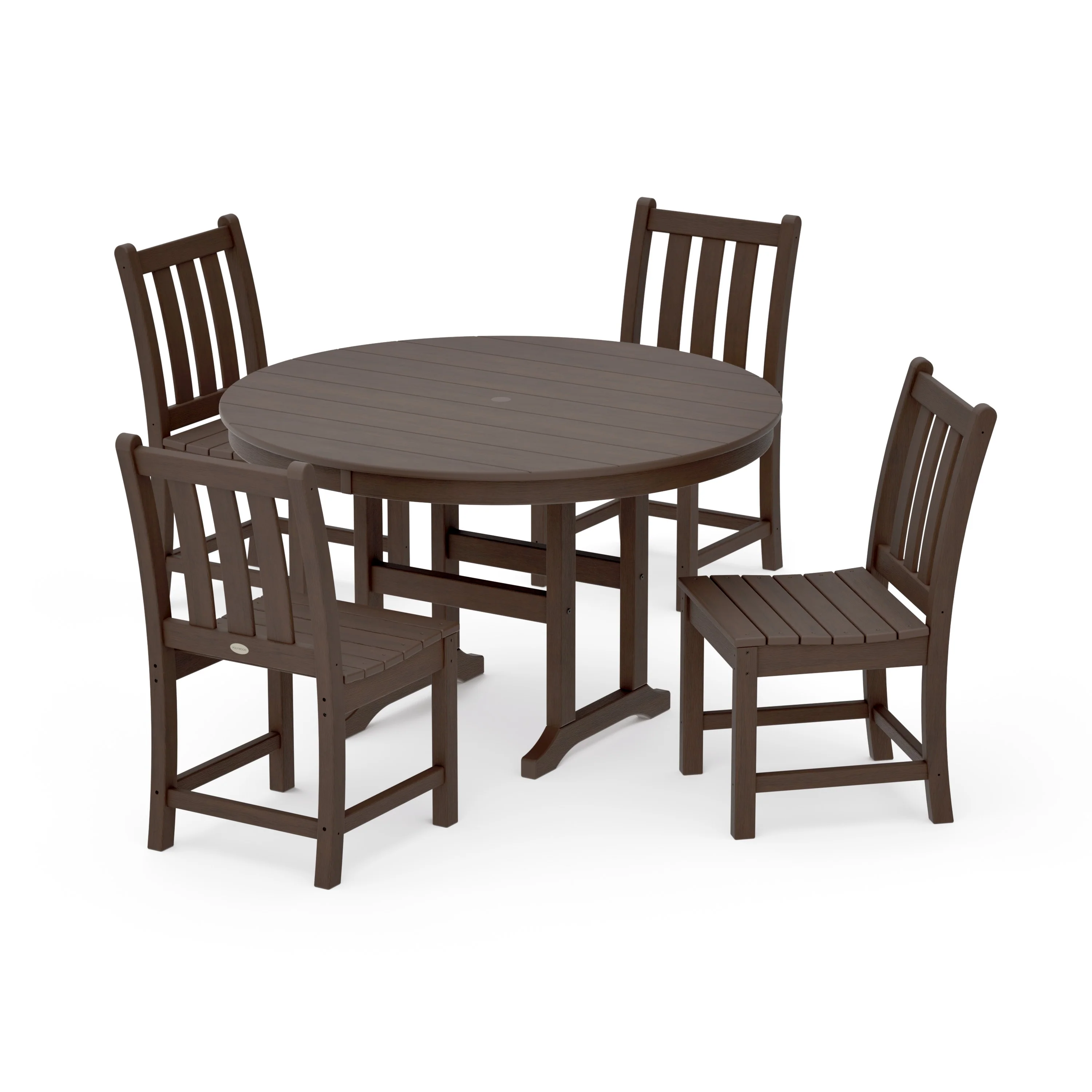 Traditional Garden Side Chair 5-Piece Round Farmhouse Dining Set - Image 11