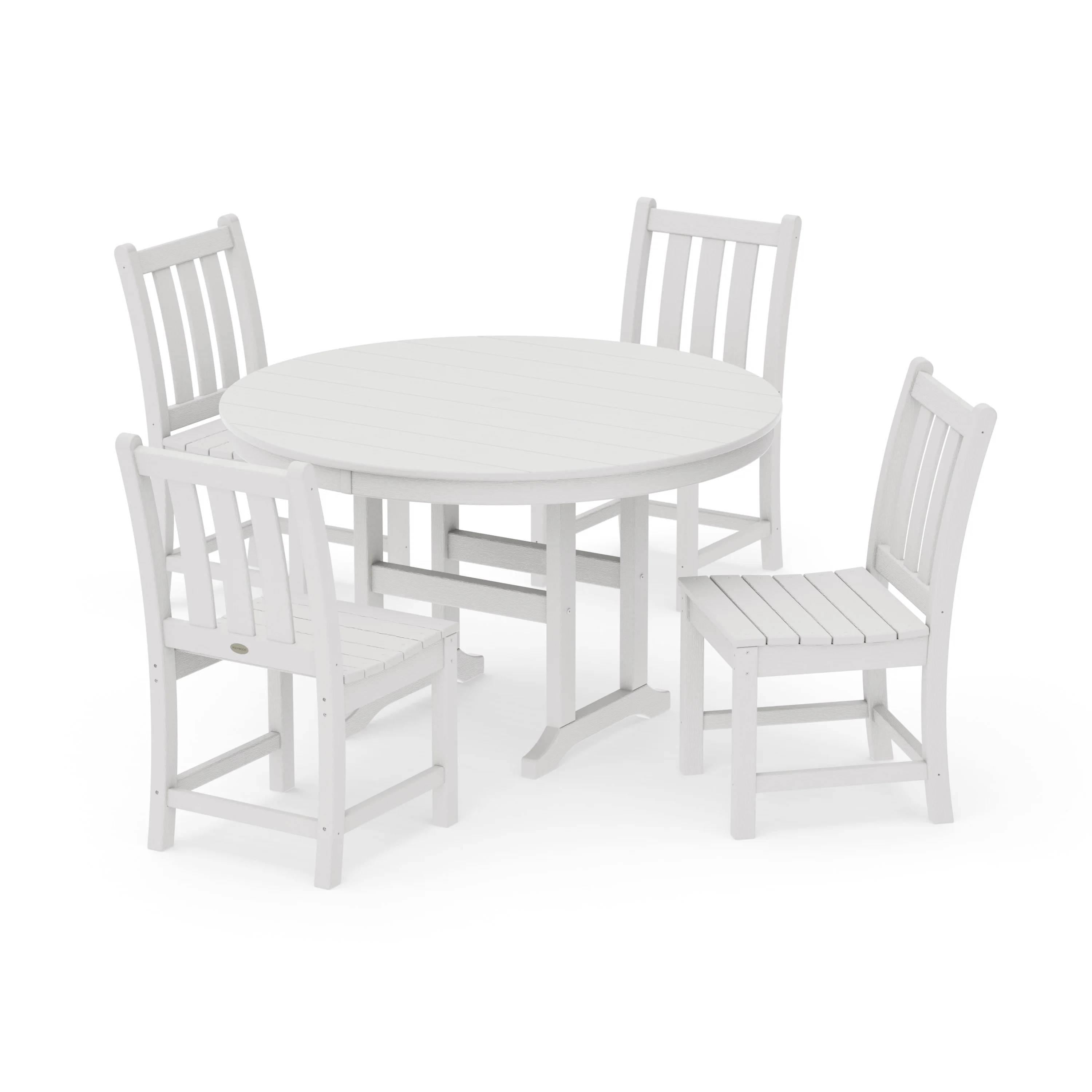 Traditional Garden Side Chair 5-Piece Round Farmhouse Dining Set - Image 15