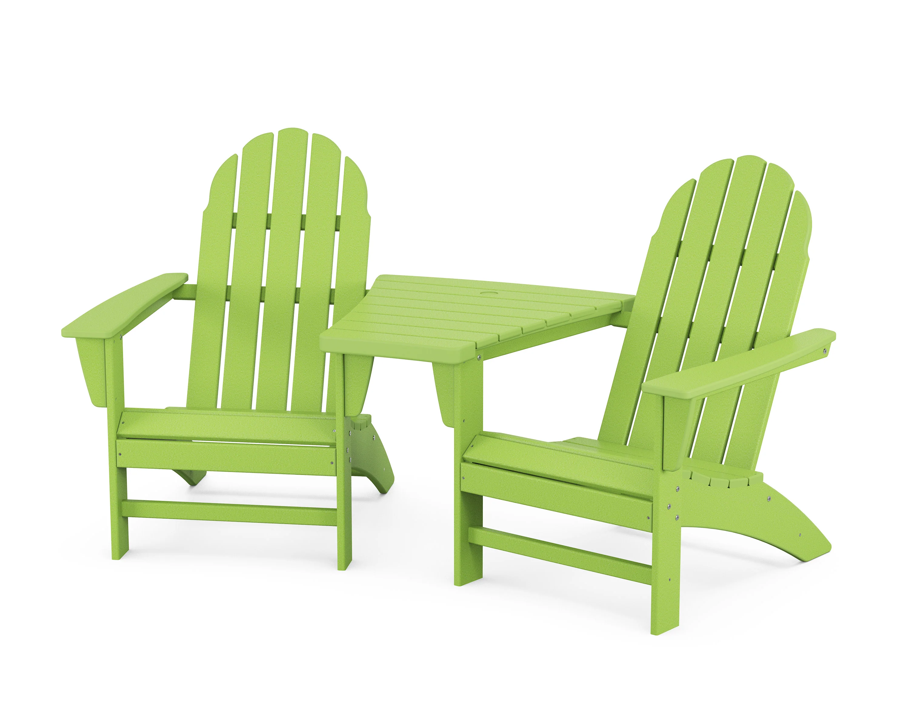 Vineyard 3-Piece Adirondack Set with Angled Connecting Table - Image 13