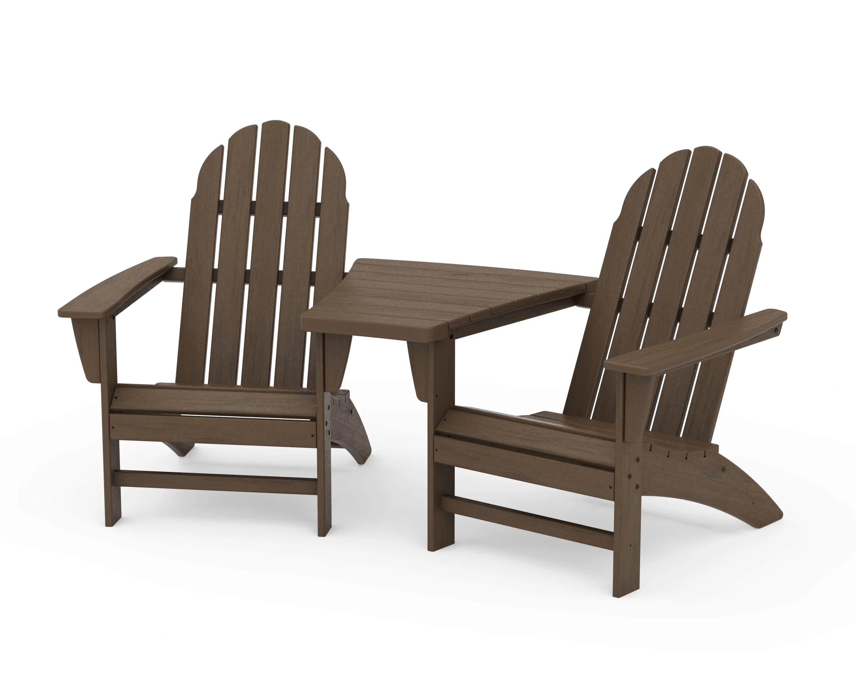 Vineyard 3-Piece Adirondack Set with Angled Connecting Table - Image 20