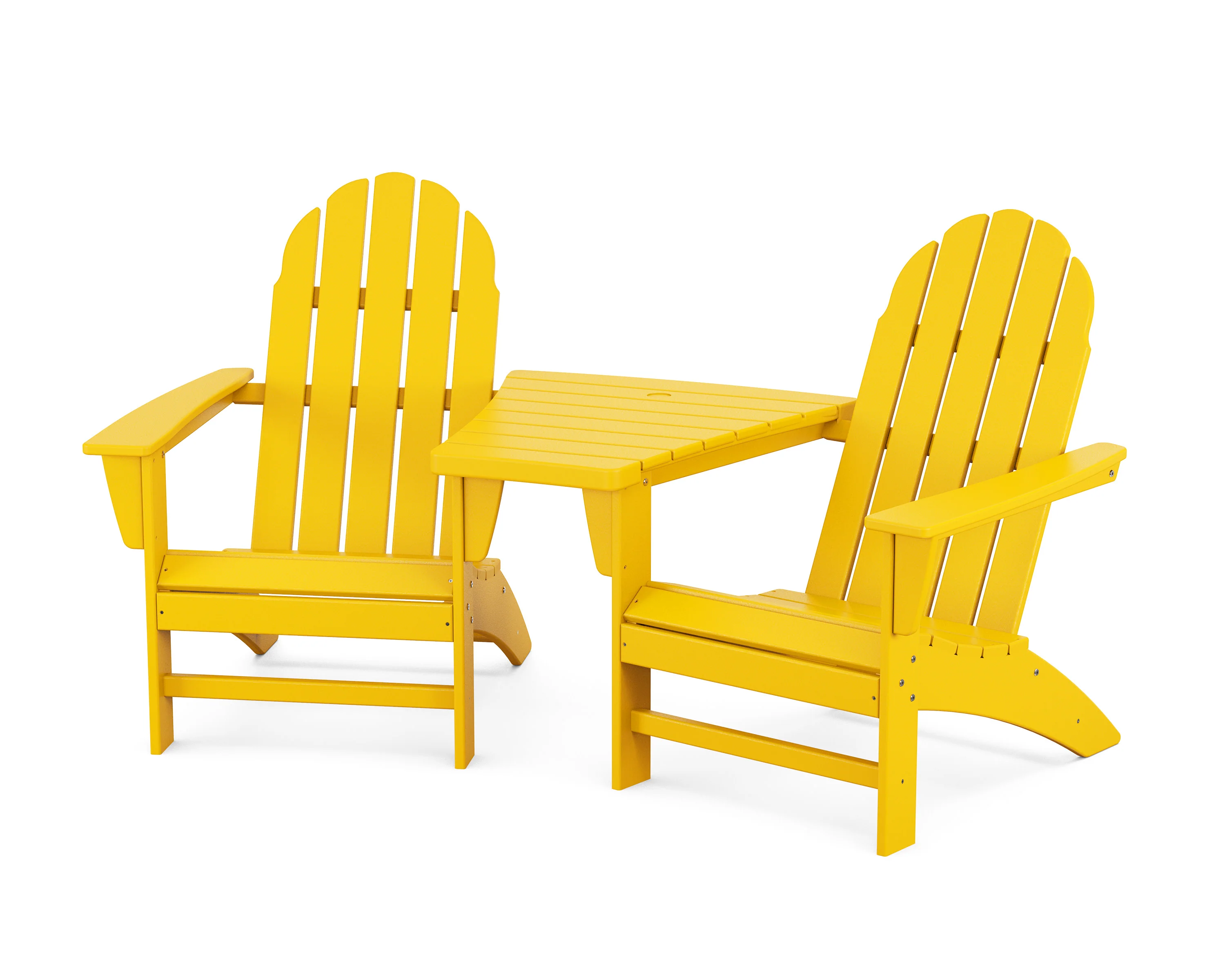 Vineyard 3-Piece Adirondack Set with Angled Connecting Table - Image 5