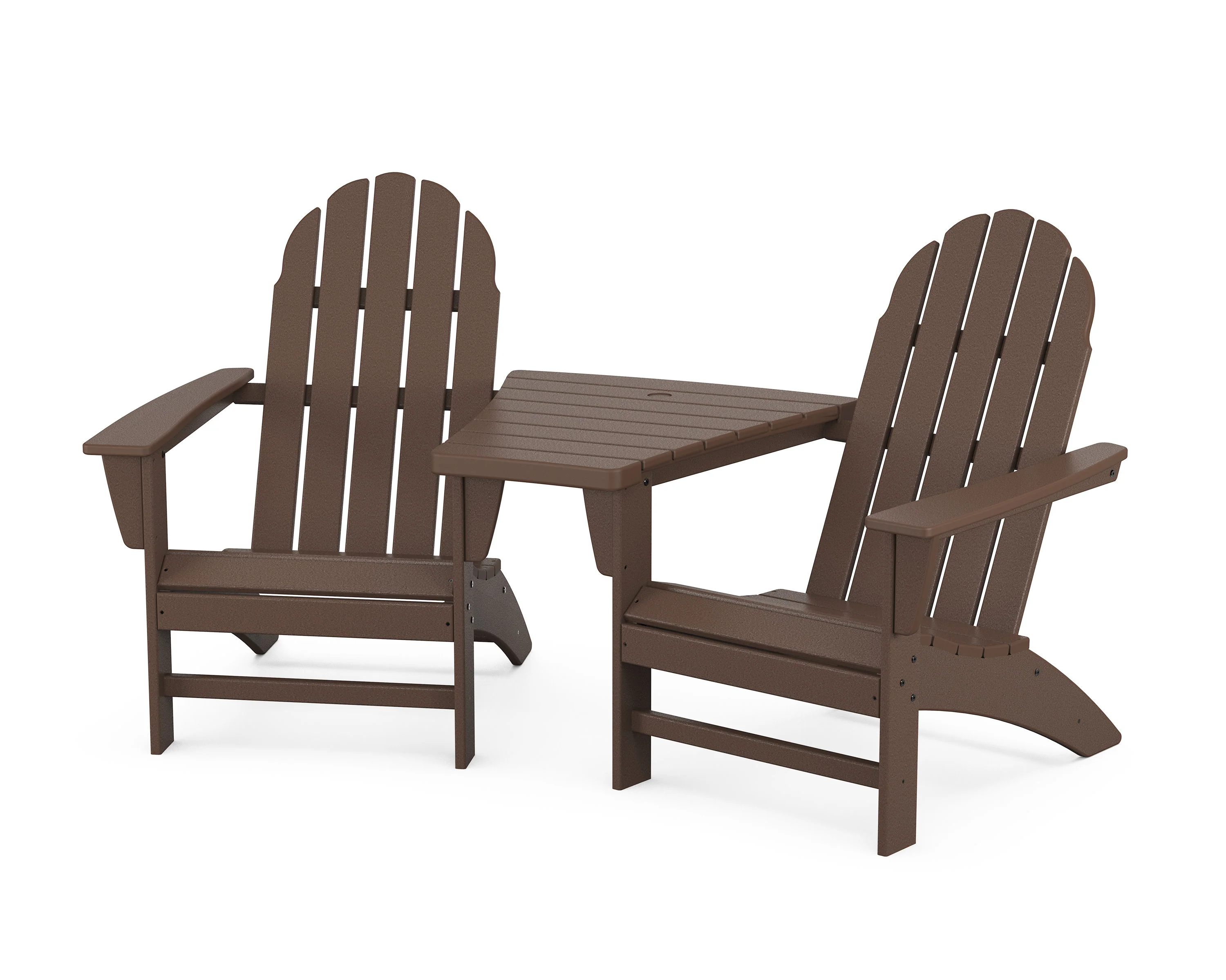 Vineyard 3-Piece Adirondack Set with Angled Connecting Table - Image 6