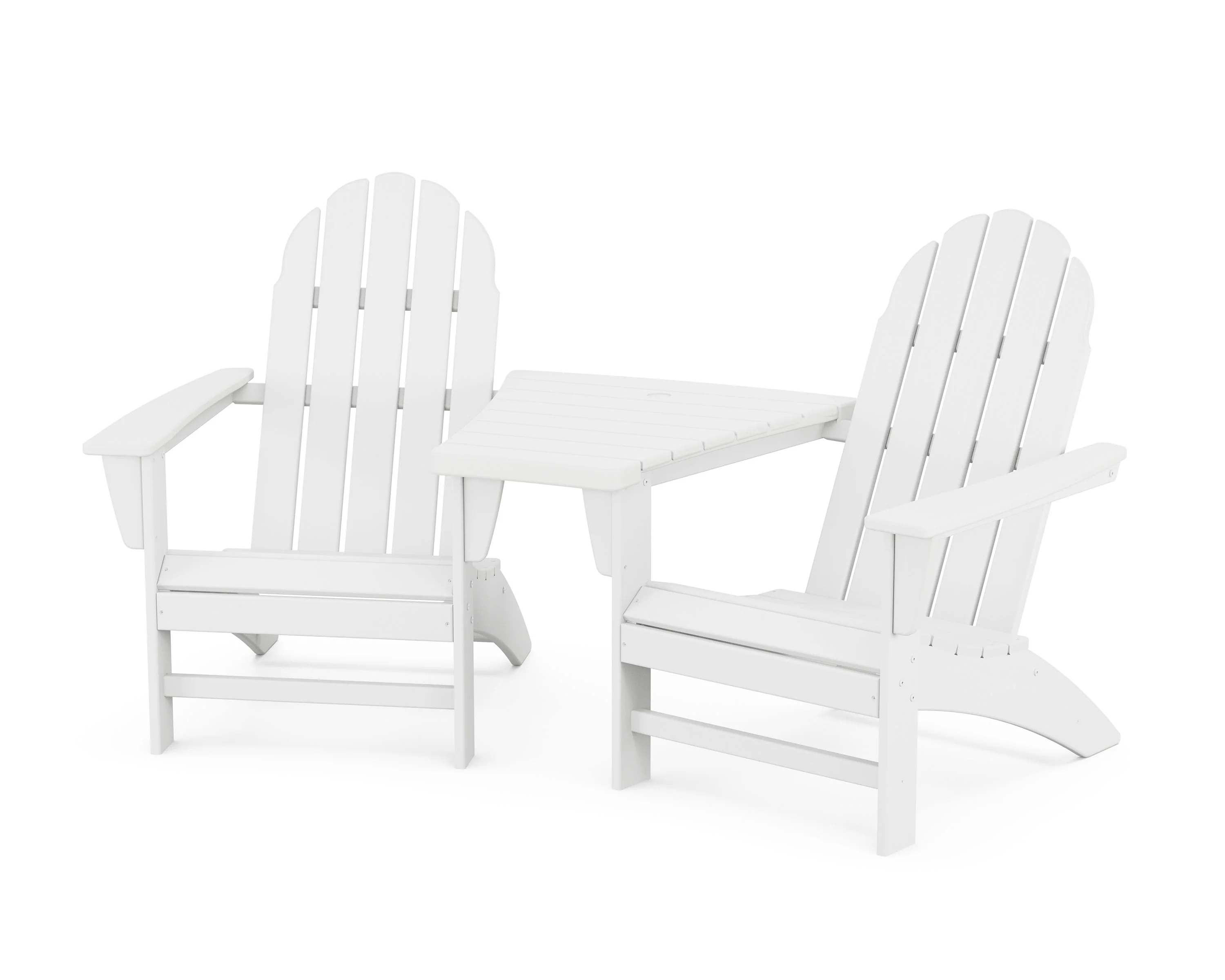 Vineyard 3-Piece Adirondack Set with Angled Connecting Table - Image 7