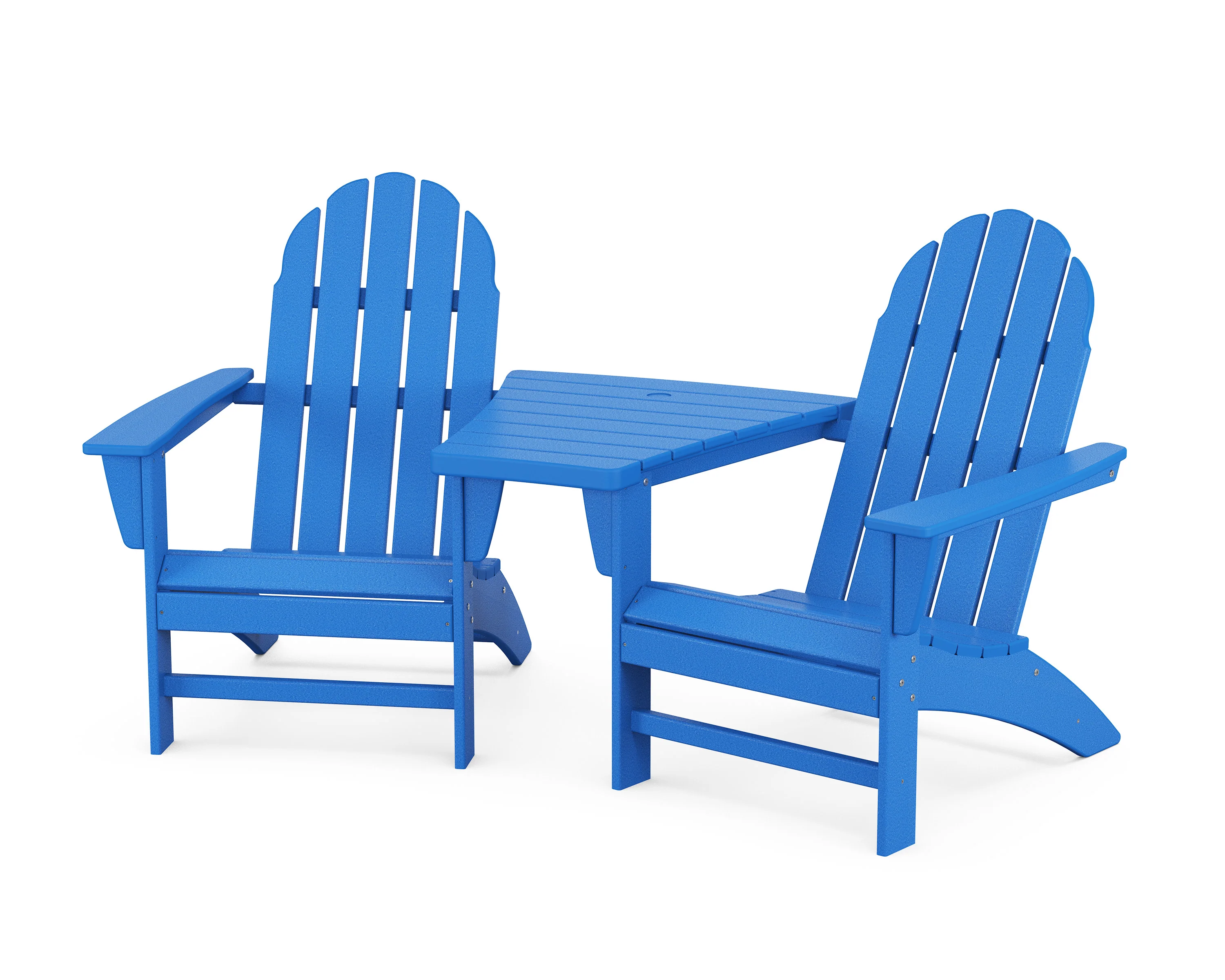 Vineyard 3-Piece Adirondack Set with Angled Connecting Table - Image 8