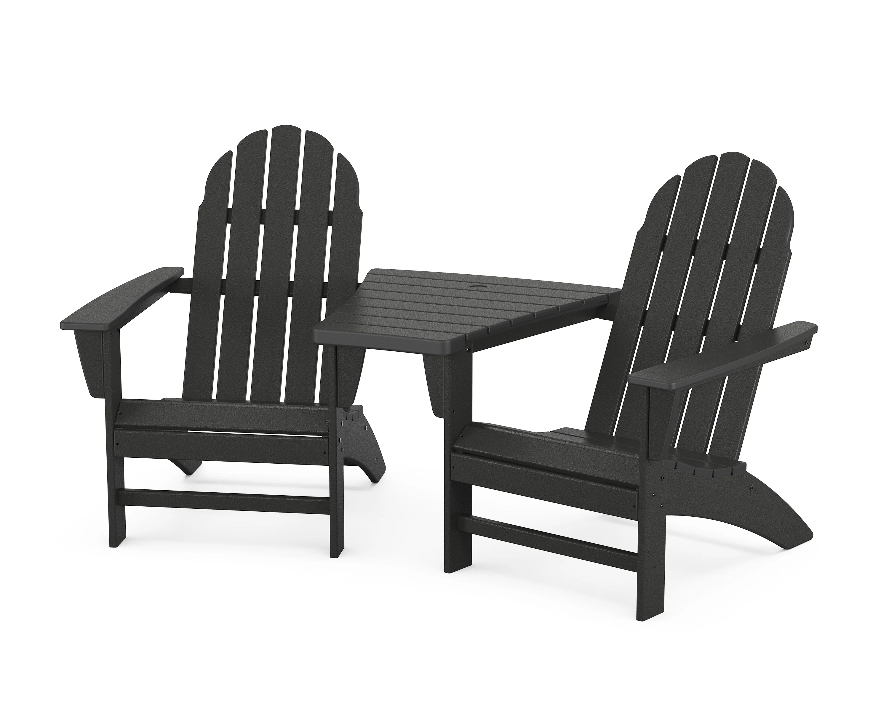 Vineyard 3-Piece Adirondack Set with Angled Connecting Table - Image 9