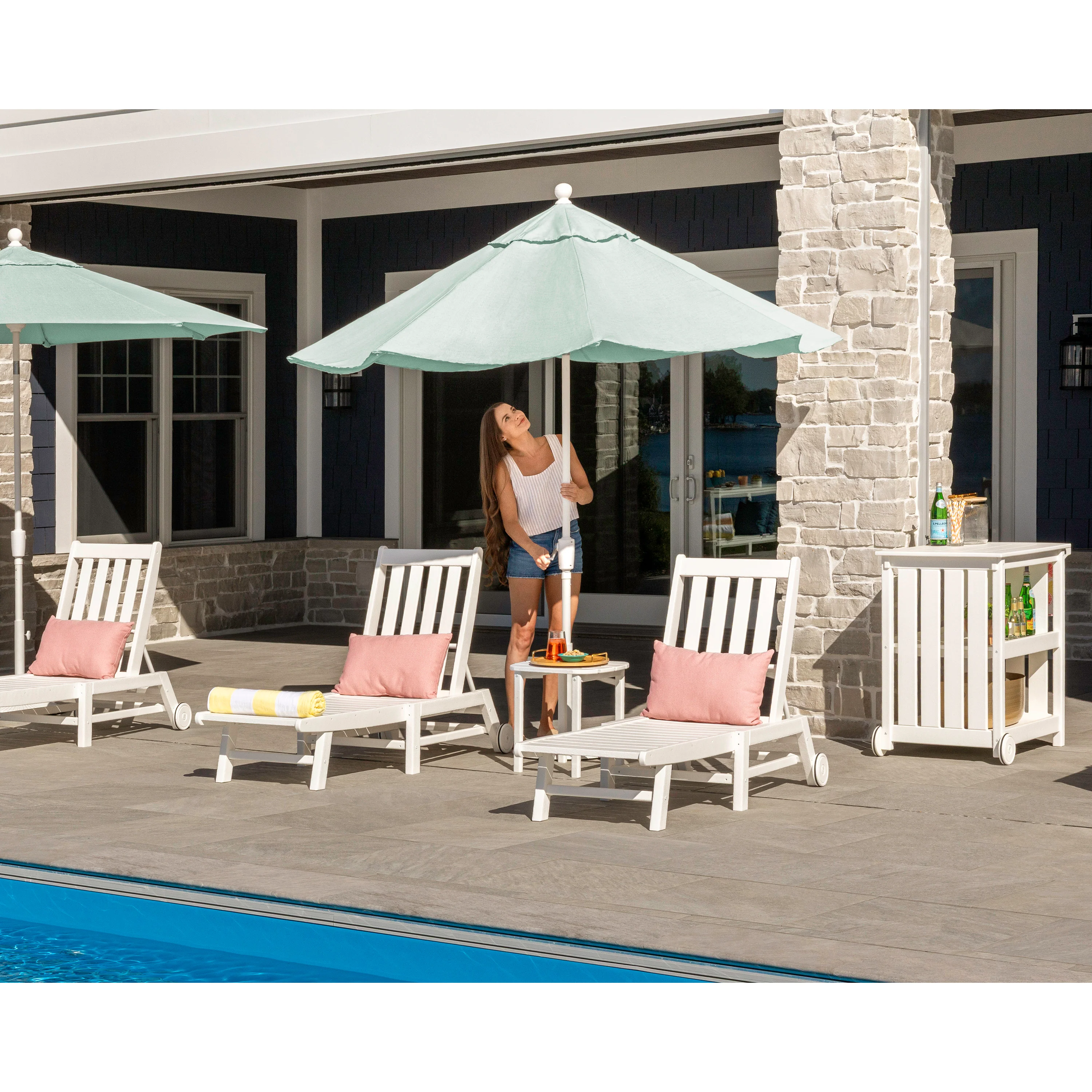 Vineyard 3-Piece Chaise with Wheels Set - Image 4
