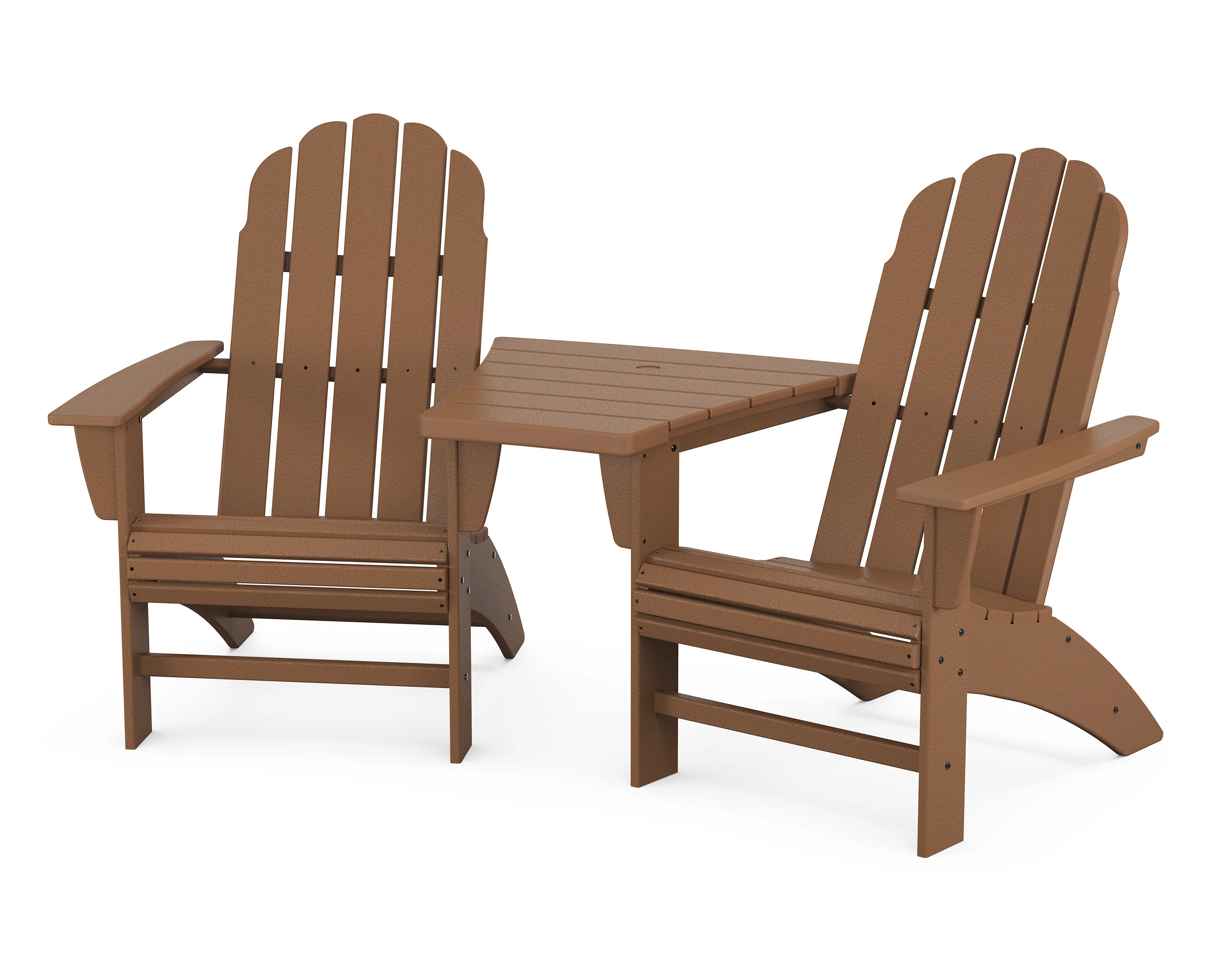 Vineyard 3-Piece Curveback Adirondack Set with Angled Connecting Table - Image 11