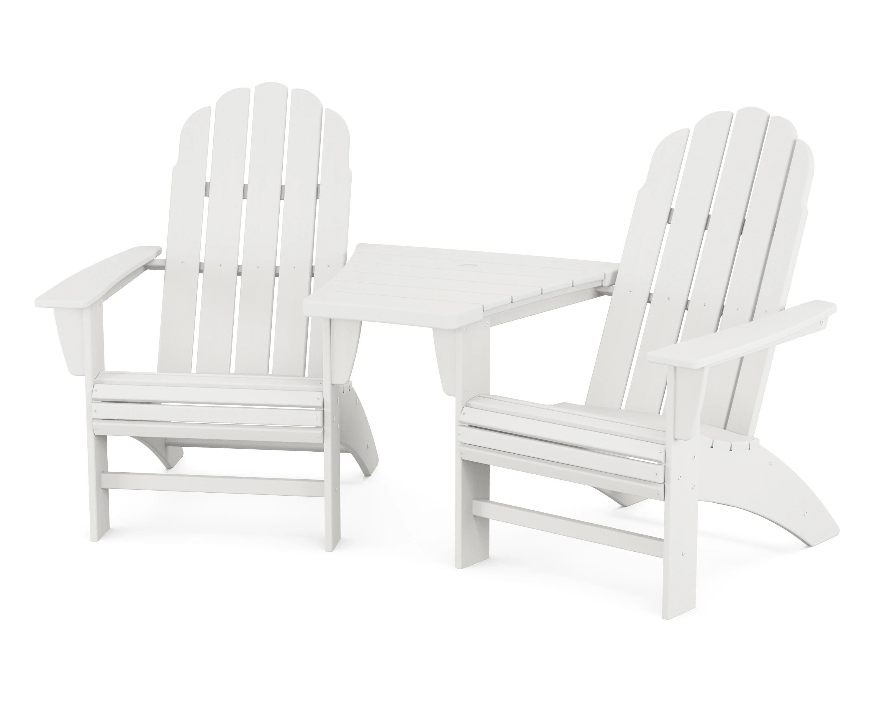 Vineyard 3-Piece Curveback Adirondack Set with Angled Connecting Table - Image 14