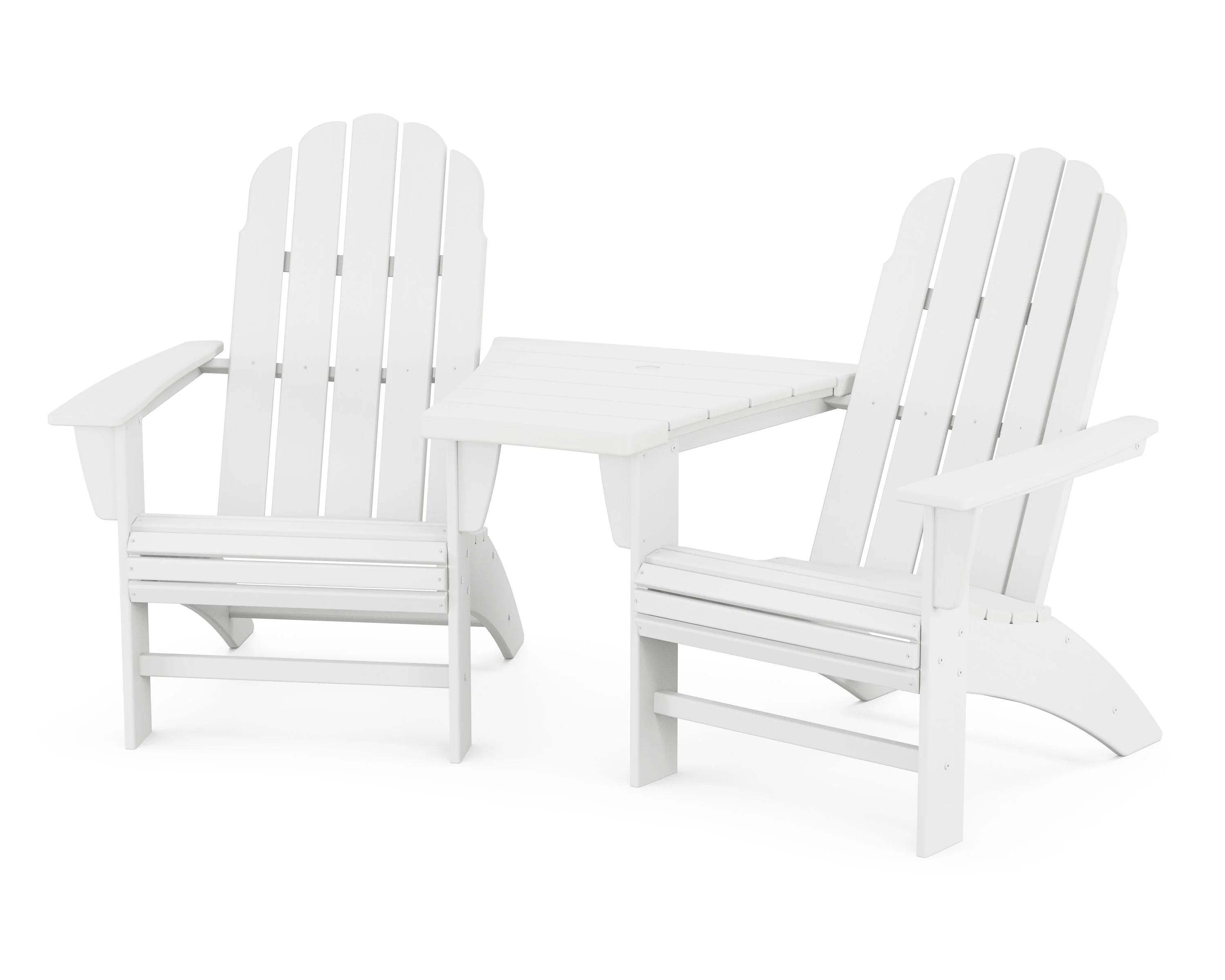 Vineyard 3-Piece Curveback Adirondack Set with Angled Connecting Table - Image 15
