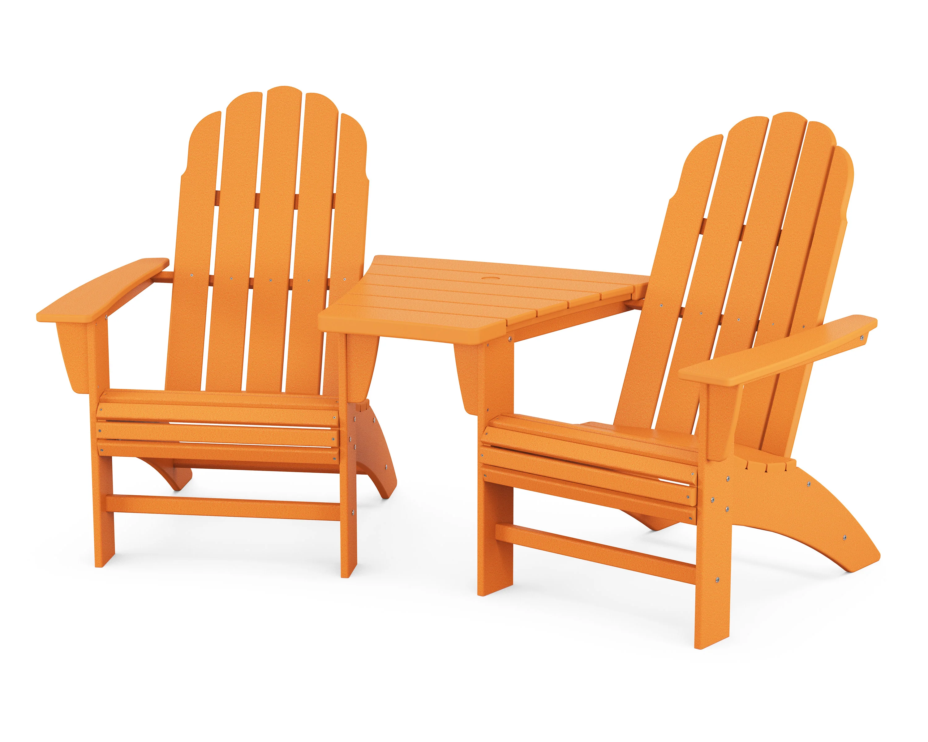 Vineyard 3-Piece Curveback Adirondack Set with Angled Connecting Table - Image 16