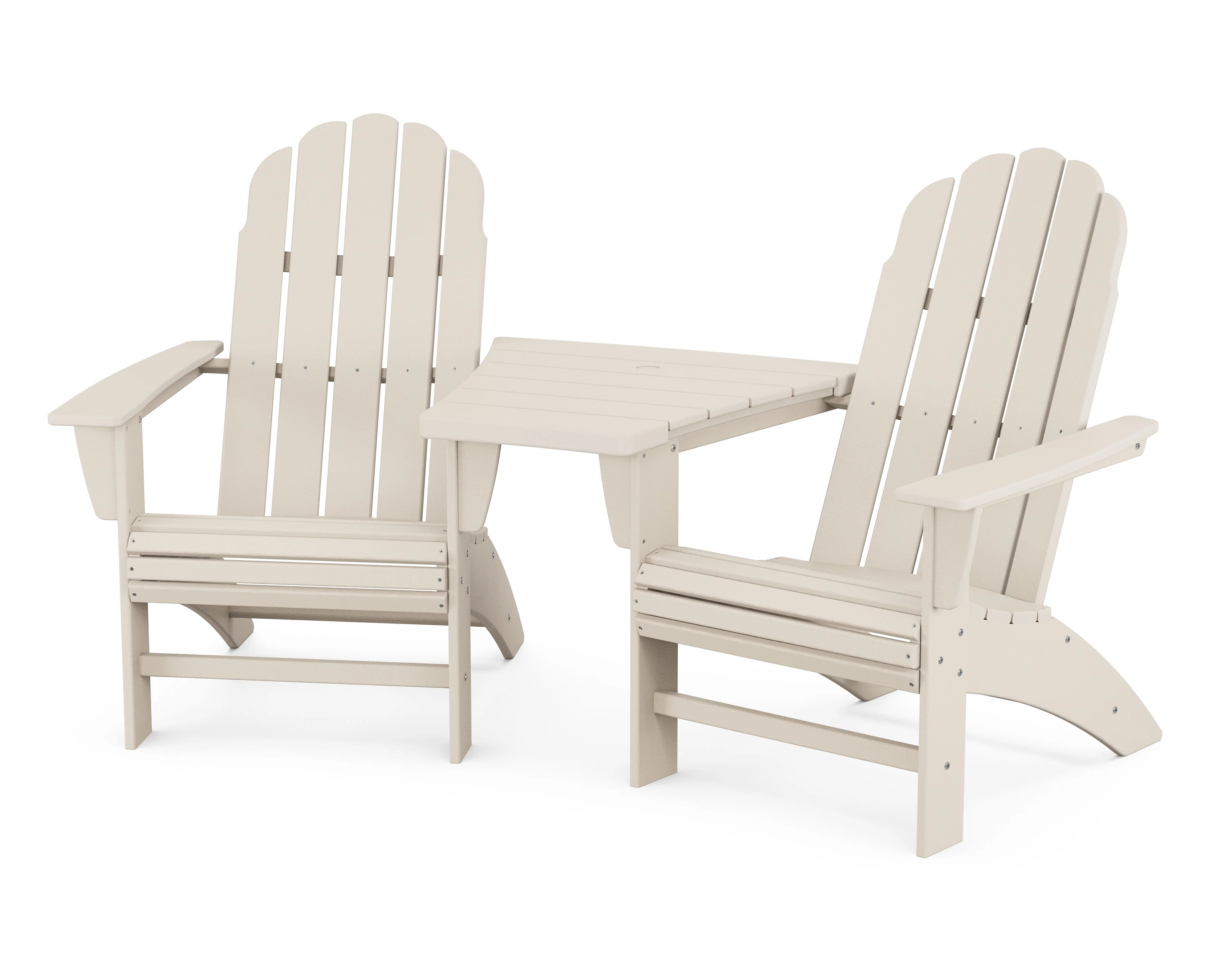 Vineyard 3-Piece Curveback Adirondack Set with Angled Connecting Table - Image 17