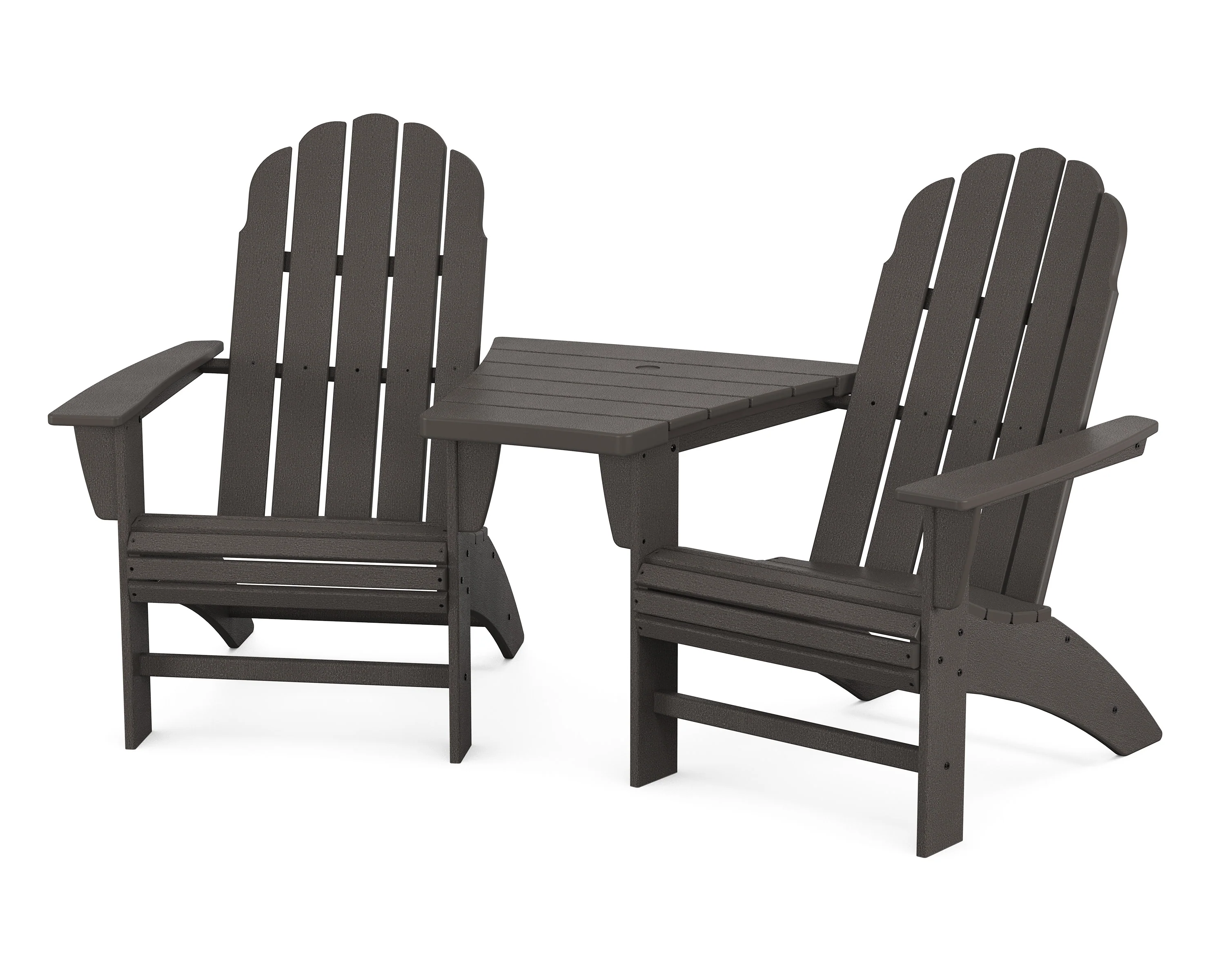 Vineyard 3-Piece Curveback Adirondack Set with Angled Connecting Table - Image 18