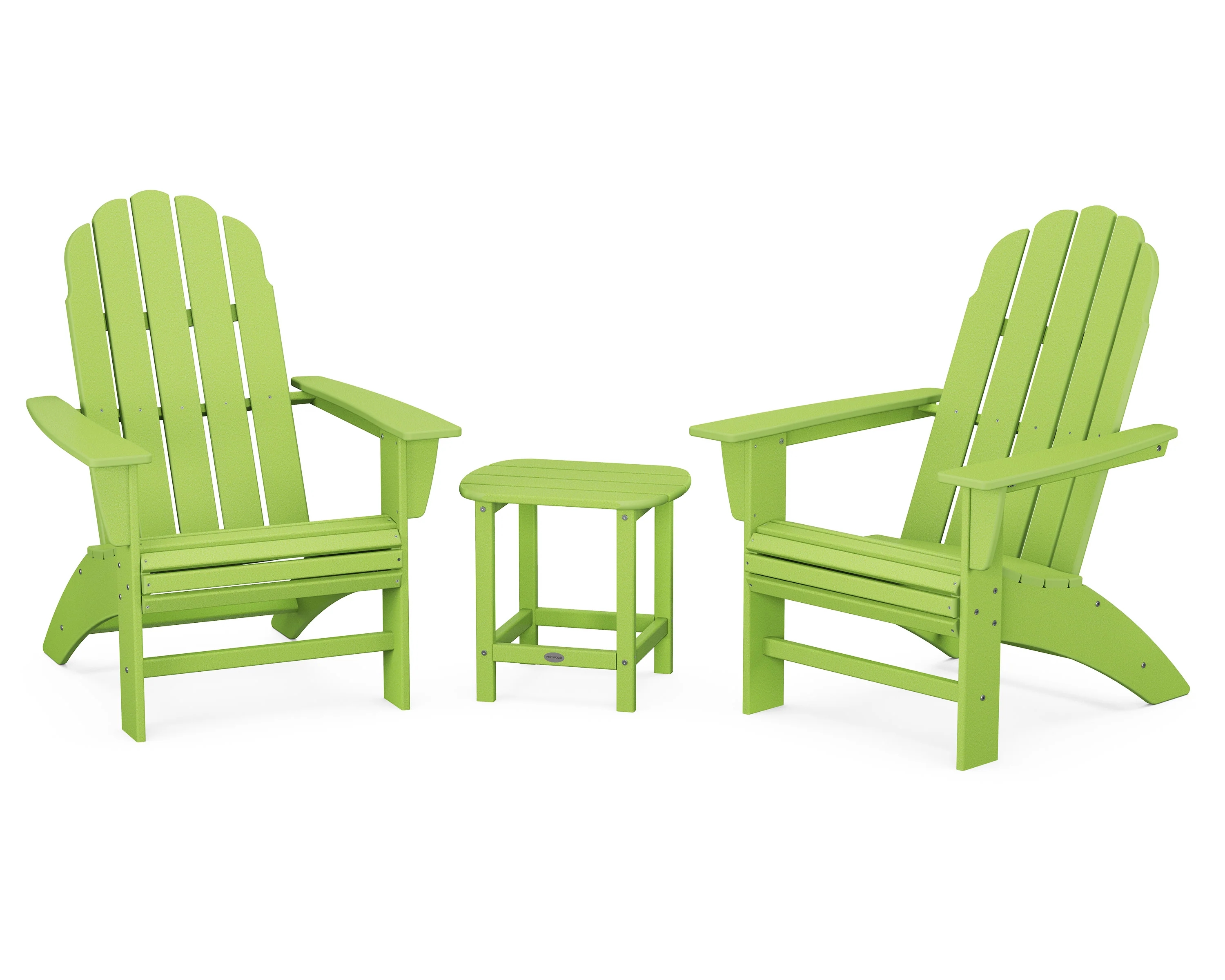 Vineyard 3-Piece Curveback Adirondack Set with South Beach 18" Side Table - Image 15