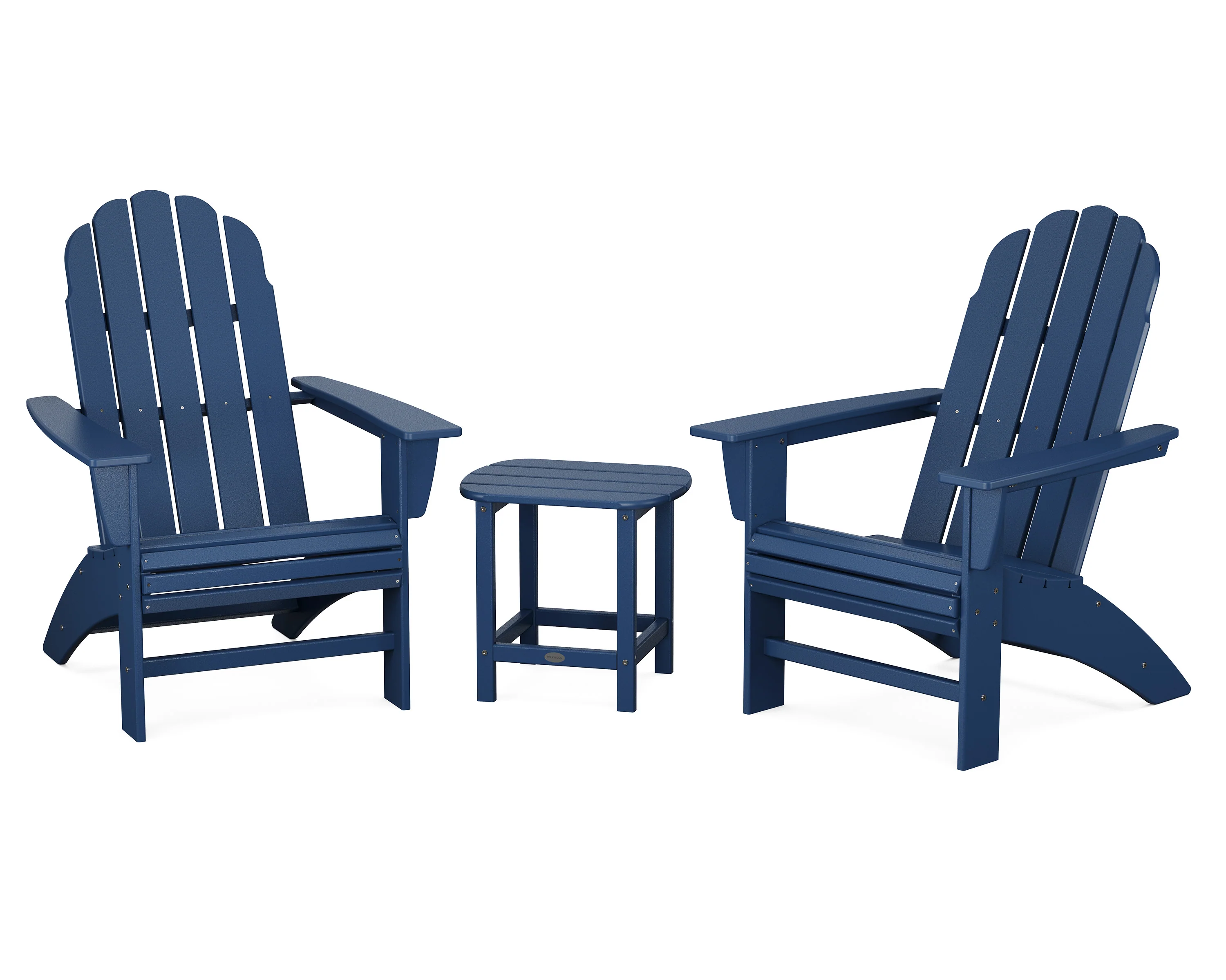 Vineyard 3-Piece Curveback Adirondack Set with South Beach 18" Side Table - Image 16