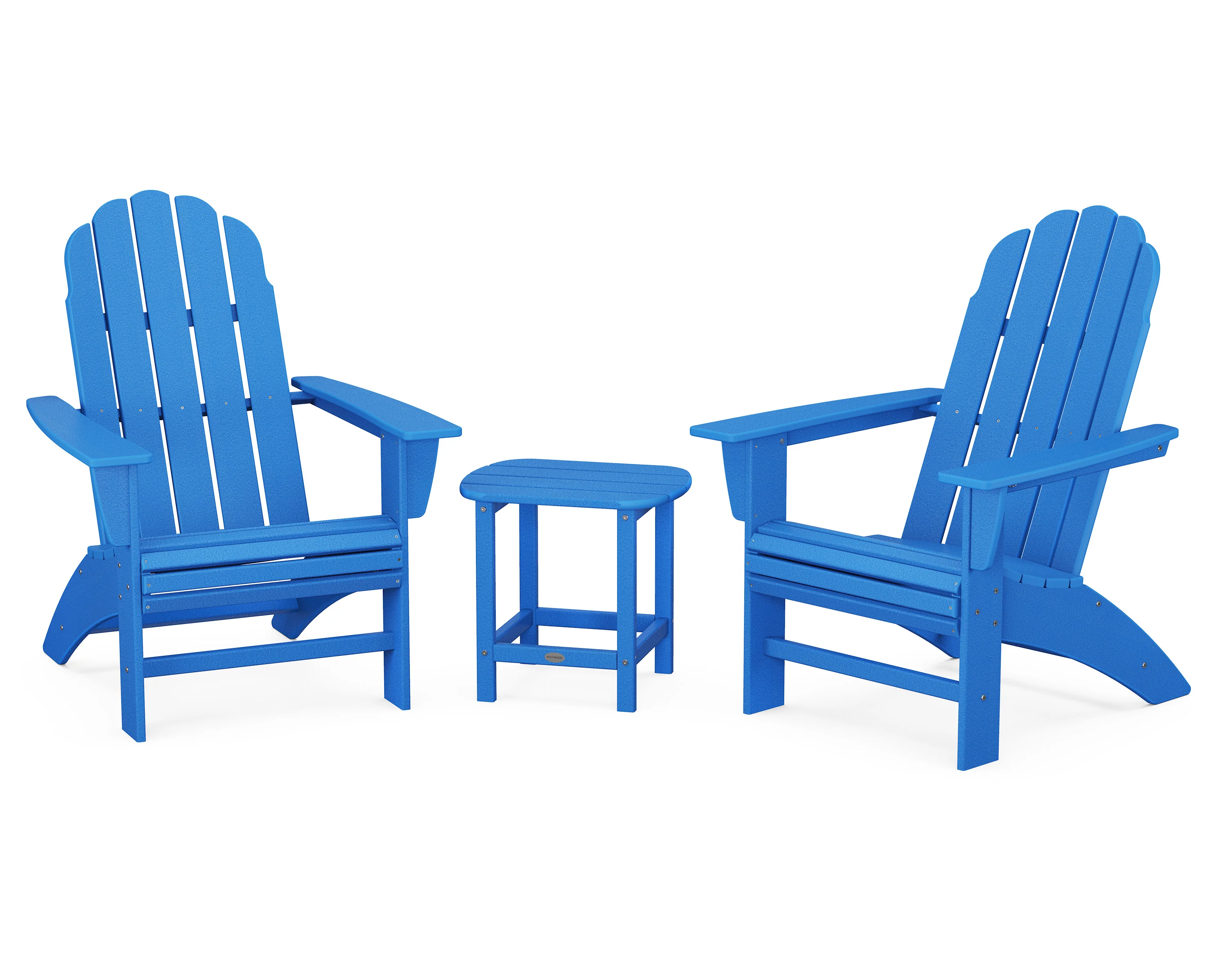 Vineyard 3-Piece Curveback Adirondack Set with South Beach 18" Side Table - Image 17
