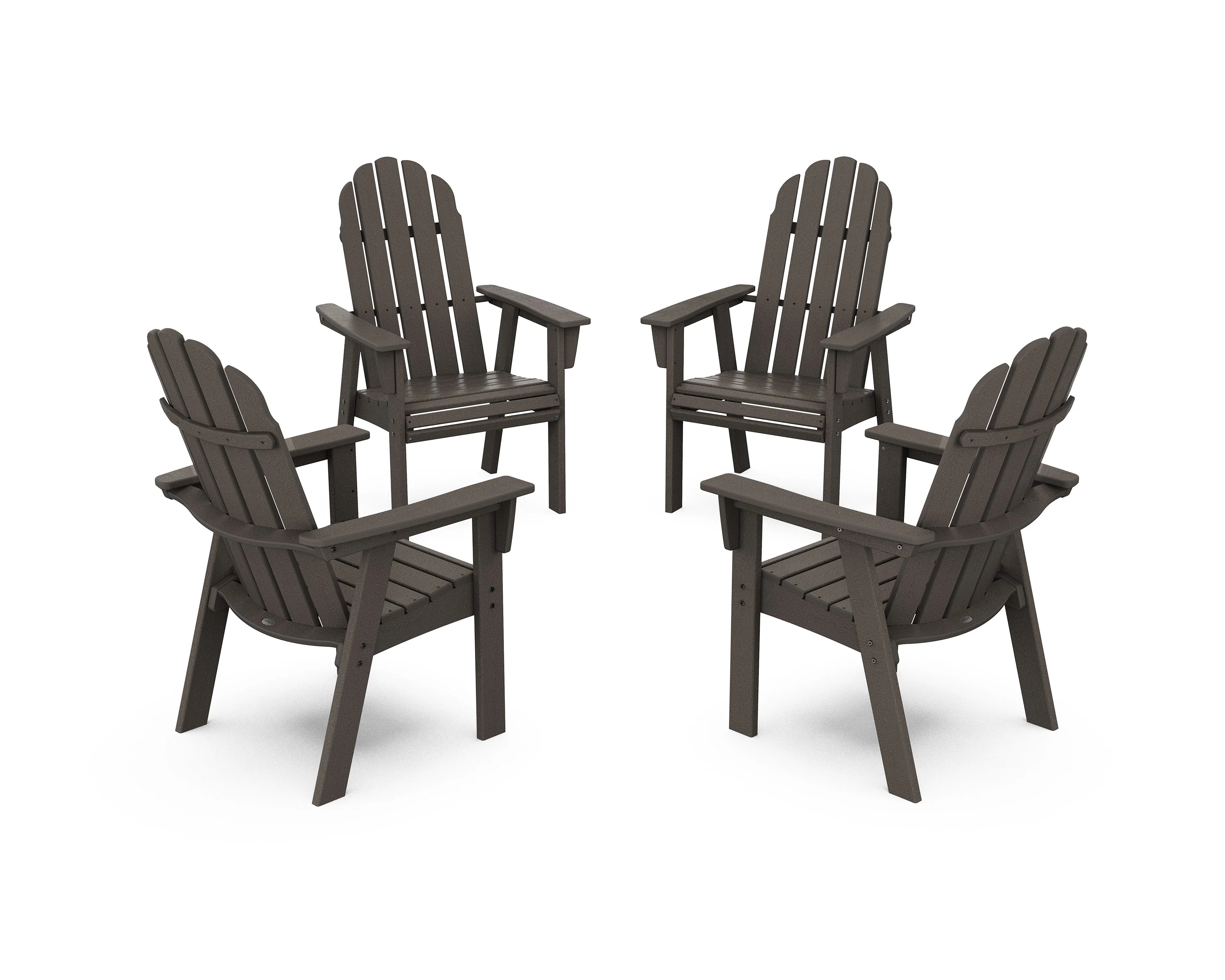 Vineyard 4-Piece Curveback Upright Adirondack Conversation Set - Image 14