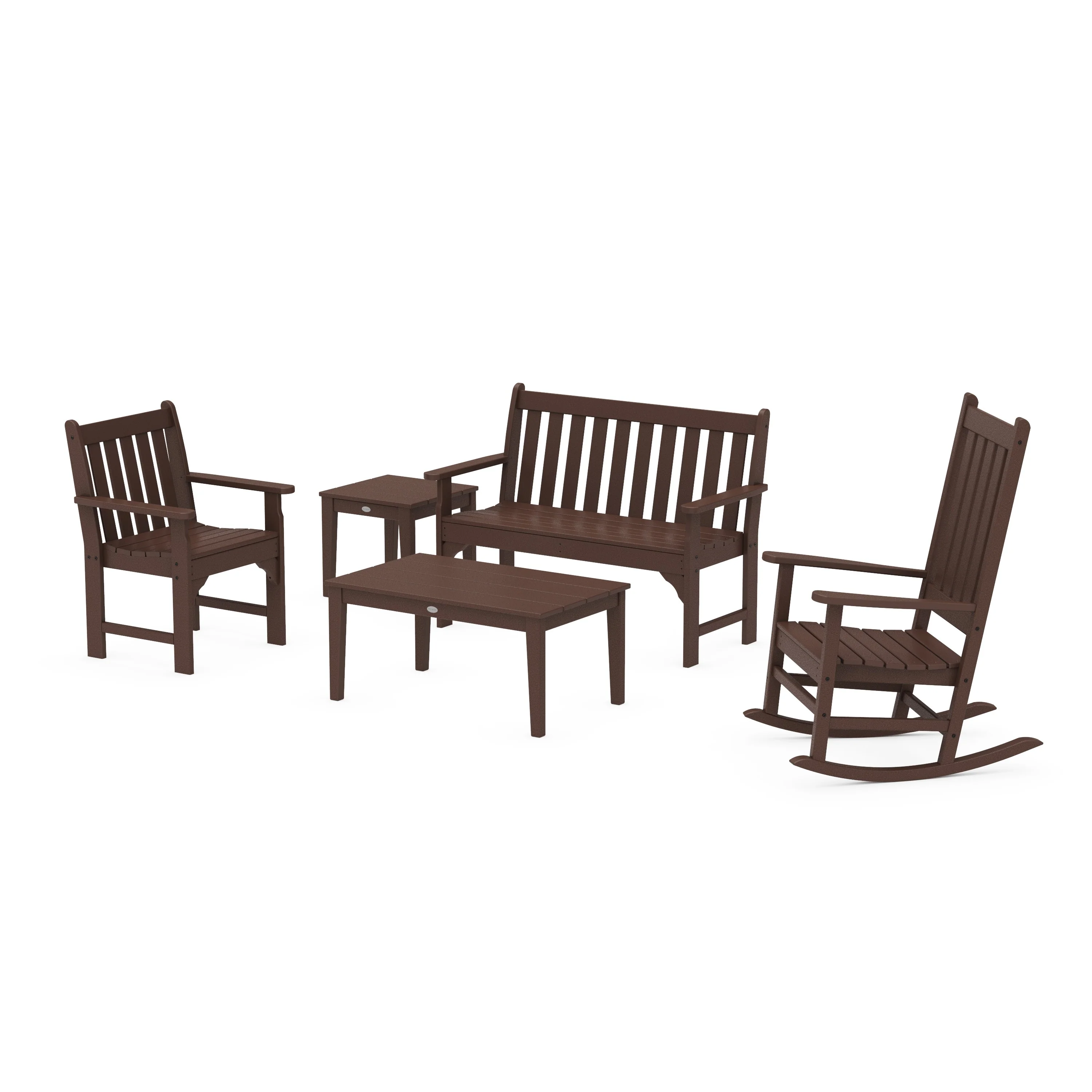 Vineyard 5-Piece Bench & Rocking Chair Set - Image 9