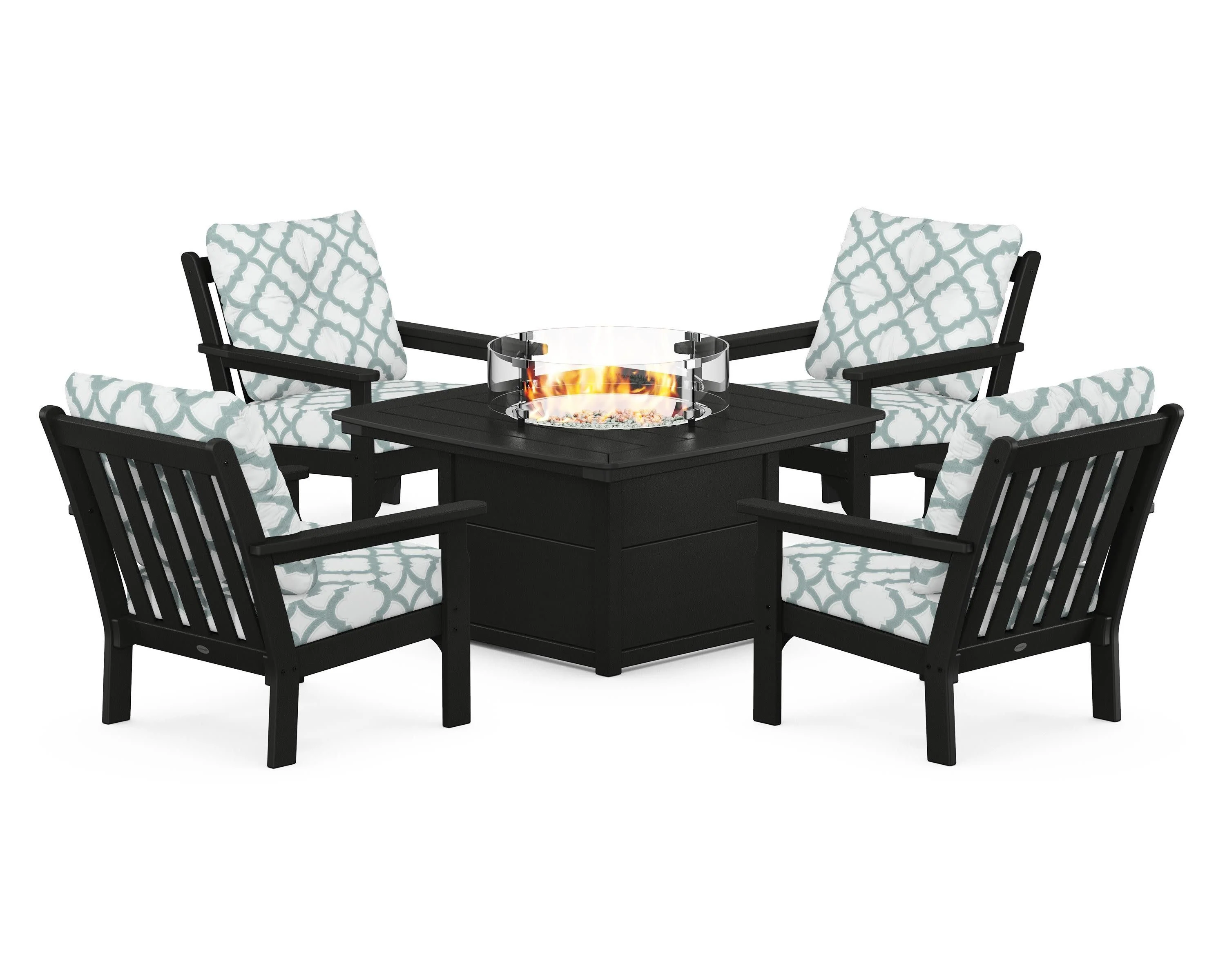 Vineyard 5-Piece Conversation Set with Fire Pit Table - Image 105
