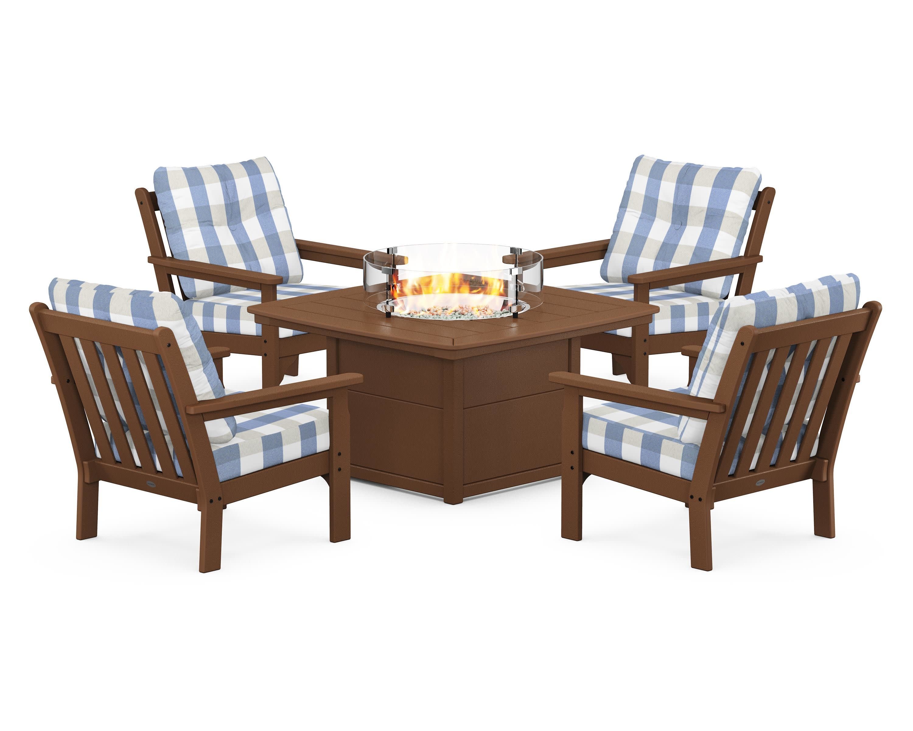 Vineyard 5-Piece Conversation Set with Fire Pit Table - Image 106