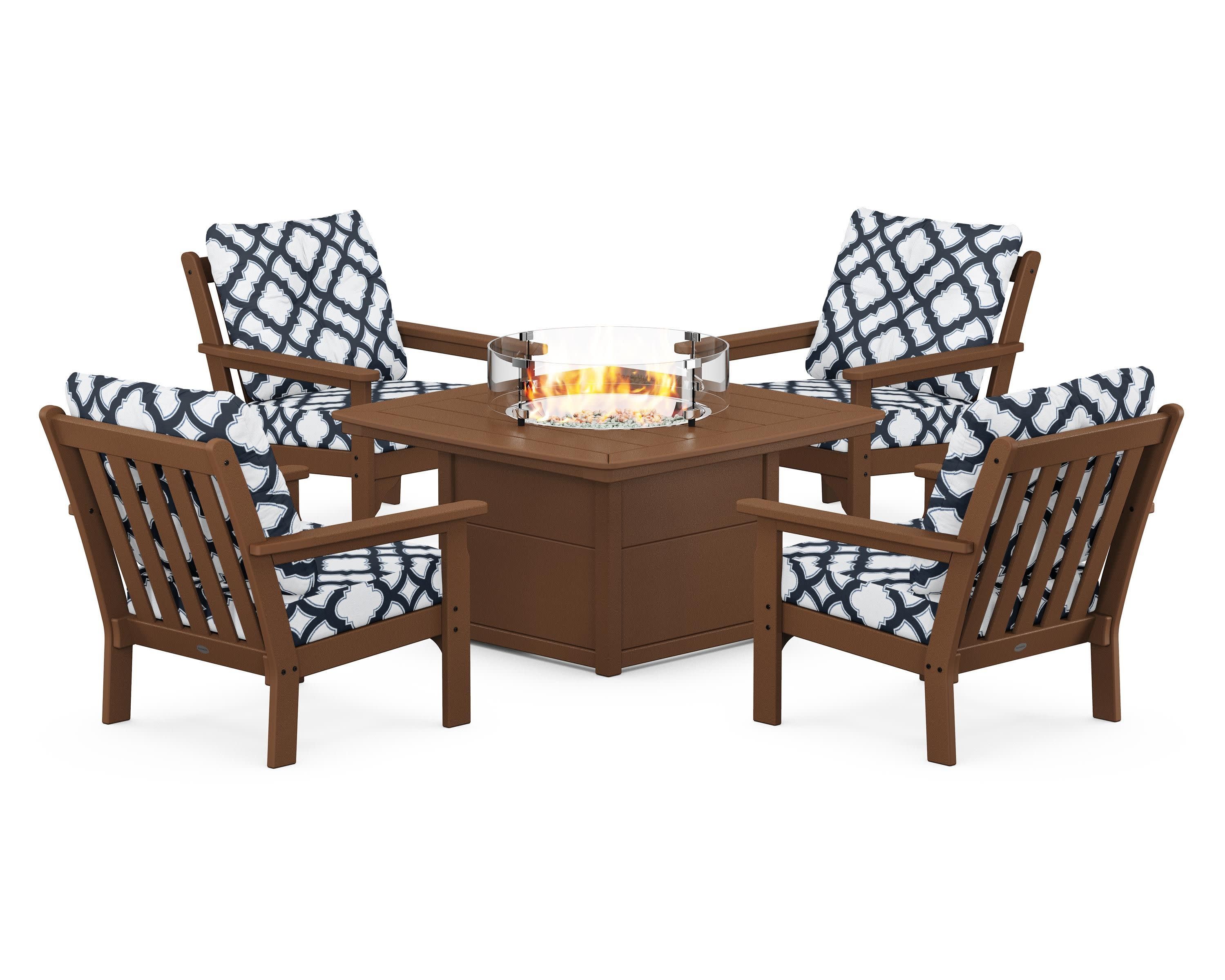 Vineyard 5-Piece Conversation Set with Fire Pit Table - Image 108