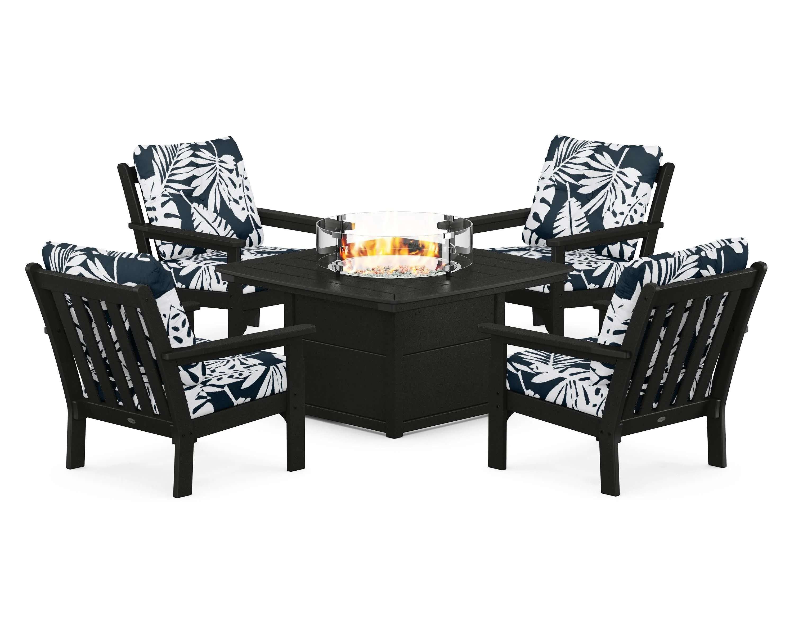 Vineyard 5-Piece Conversation Set with Fire Pit Table - Image 11