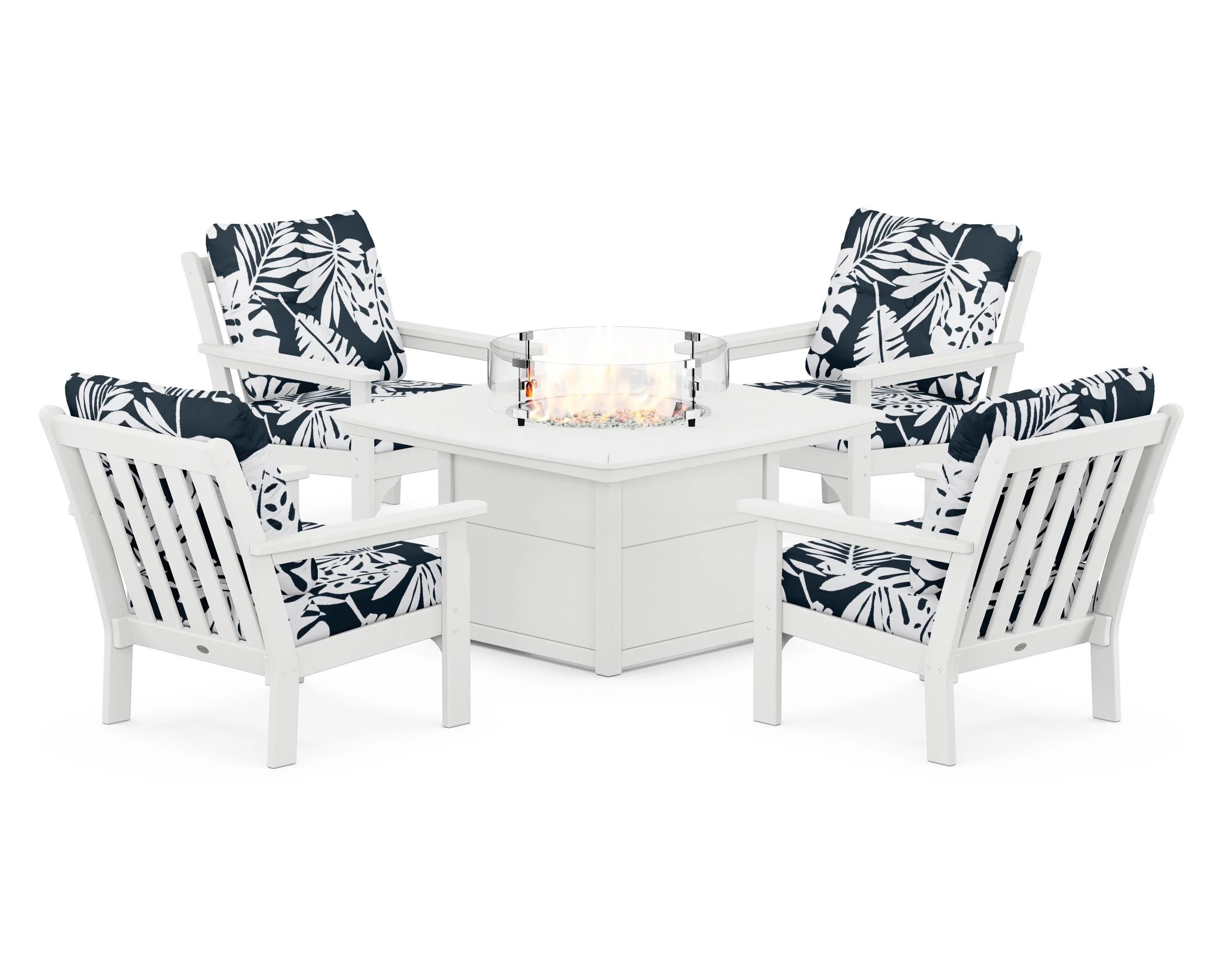 Vineyard 5-Piece Conversation Set with Fire Pit Table - Image 110