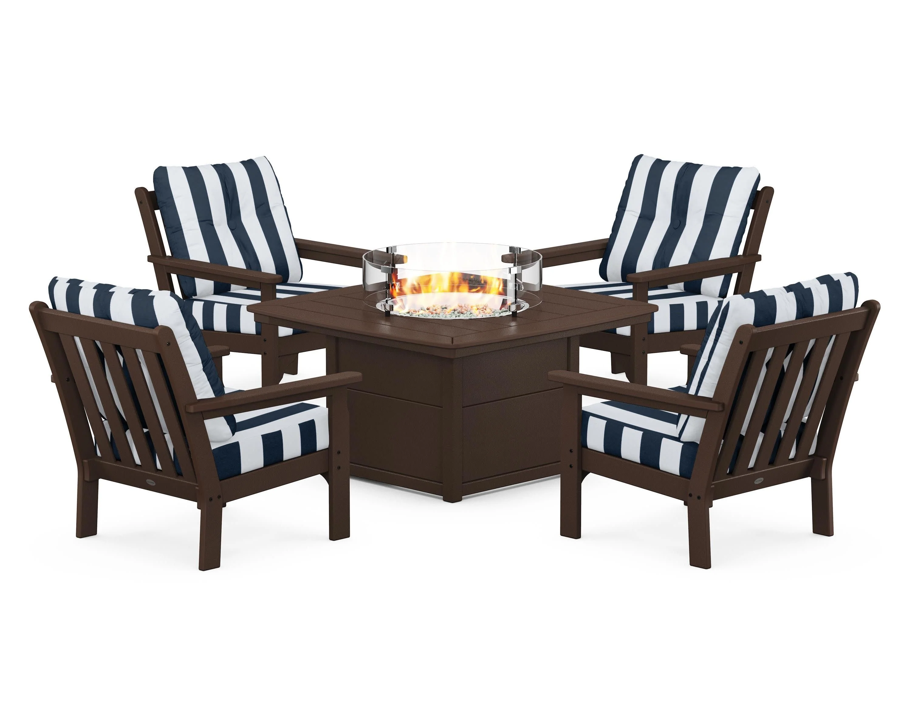 Vineyard 5-Piece Conversation Set with Fire Pit Table - Image 113