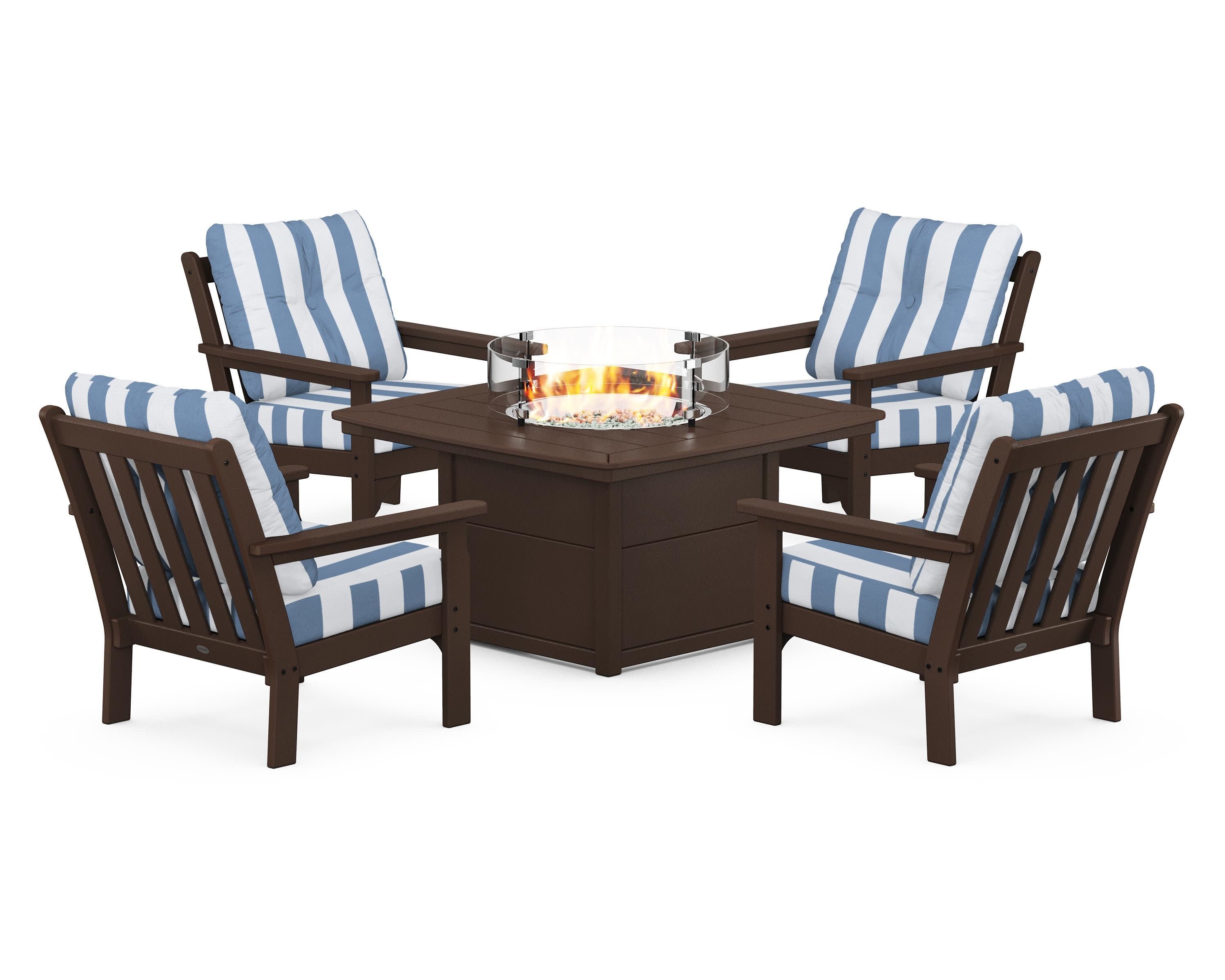 Vineyard 5-Piece Conversation Set with Fire Pit Table - Image 115