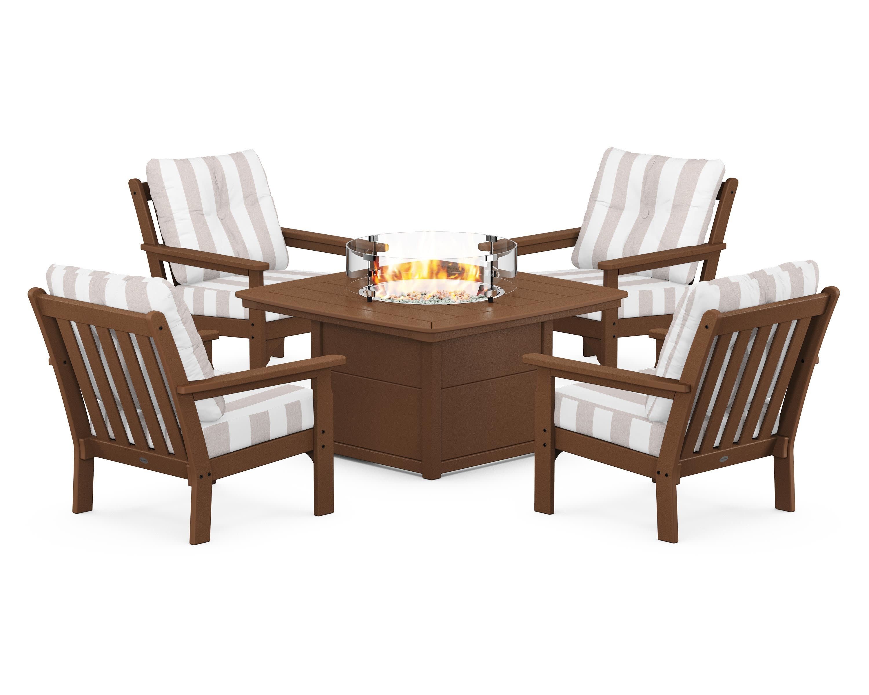 Vineyard 5-Piece Conversation Set with Fire Pit Table - Image 118