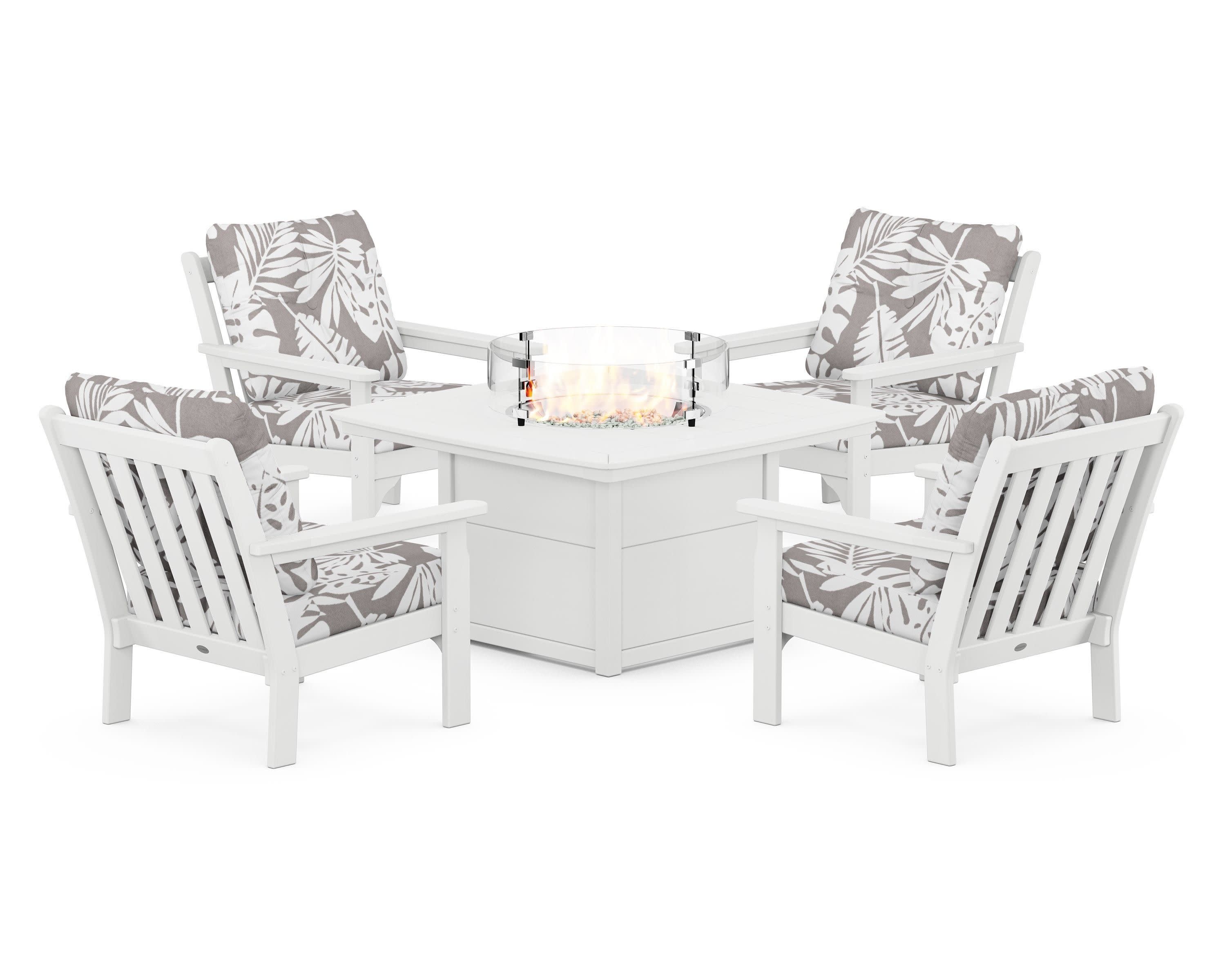 Vineyard 5-Piece Conversation Set with Fire Pit Table - Image 12