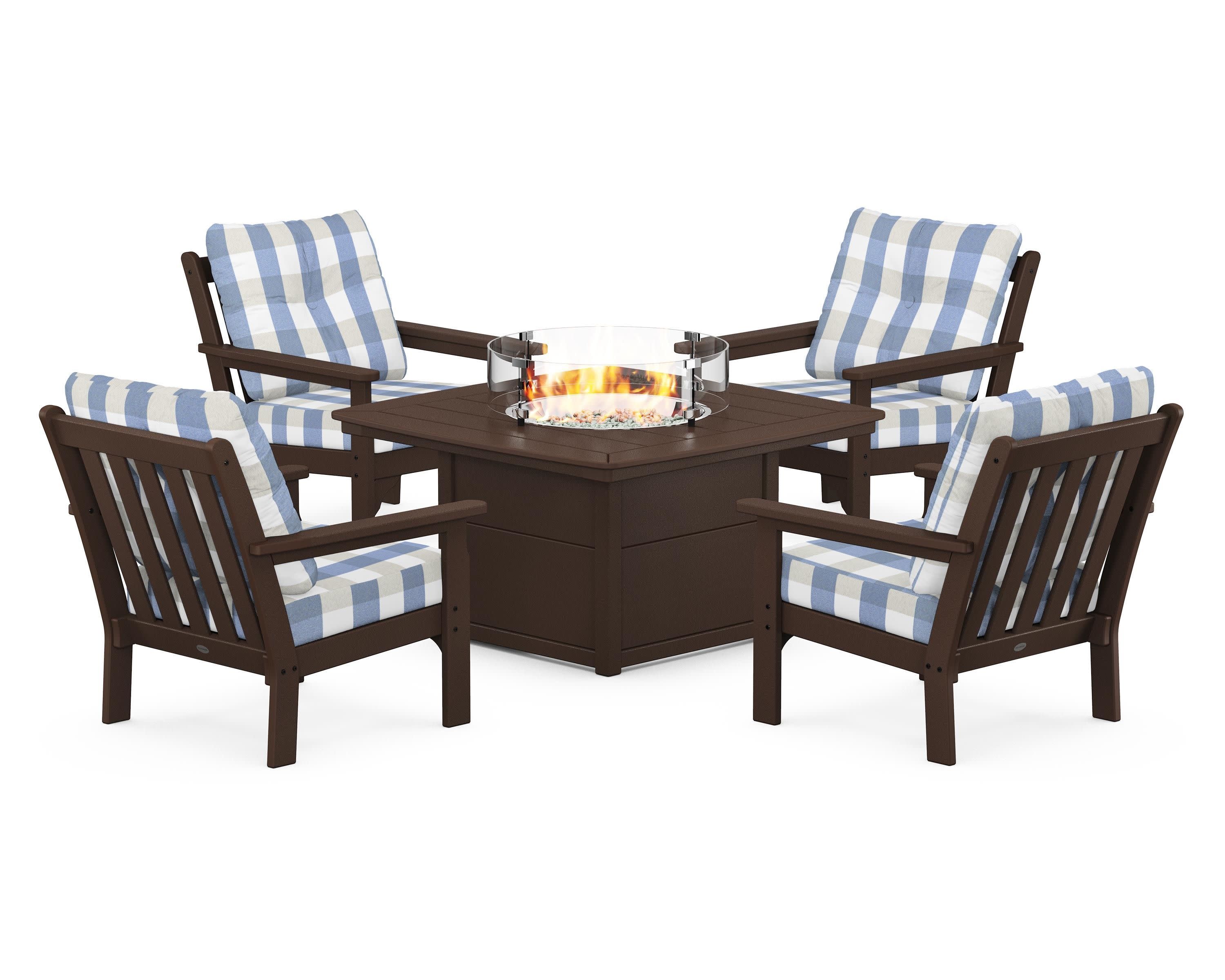 Vineyard 5-Piece Conversation Set with Fire Pit Table - Image 122