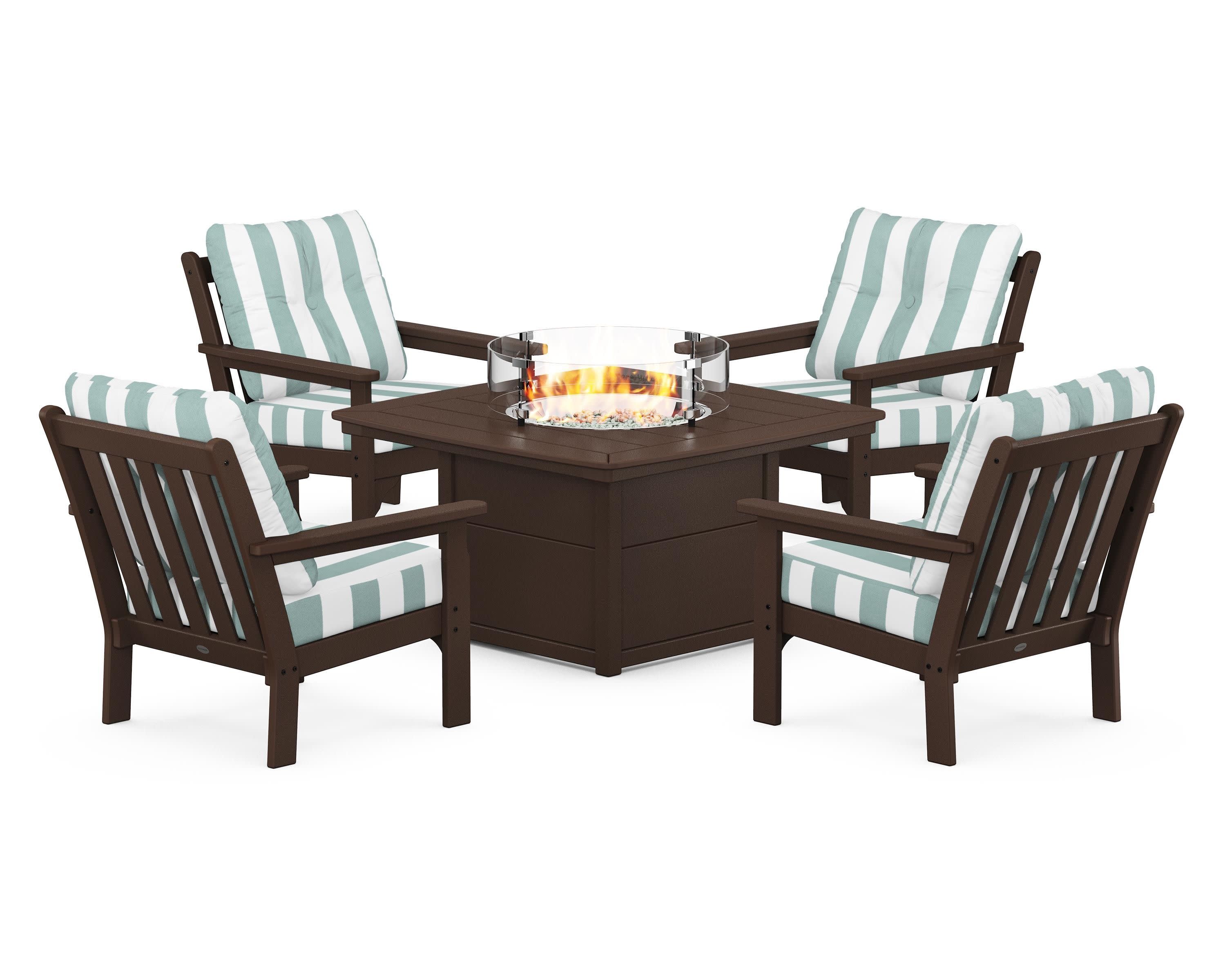 Vineyard 5-Piece Conversation Set with Fire Pit Table - Image 128