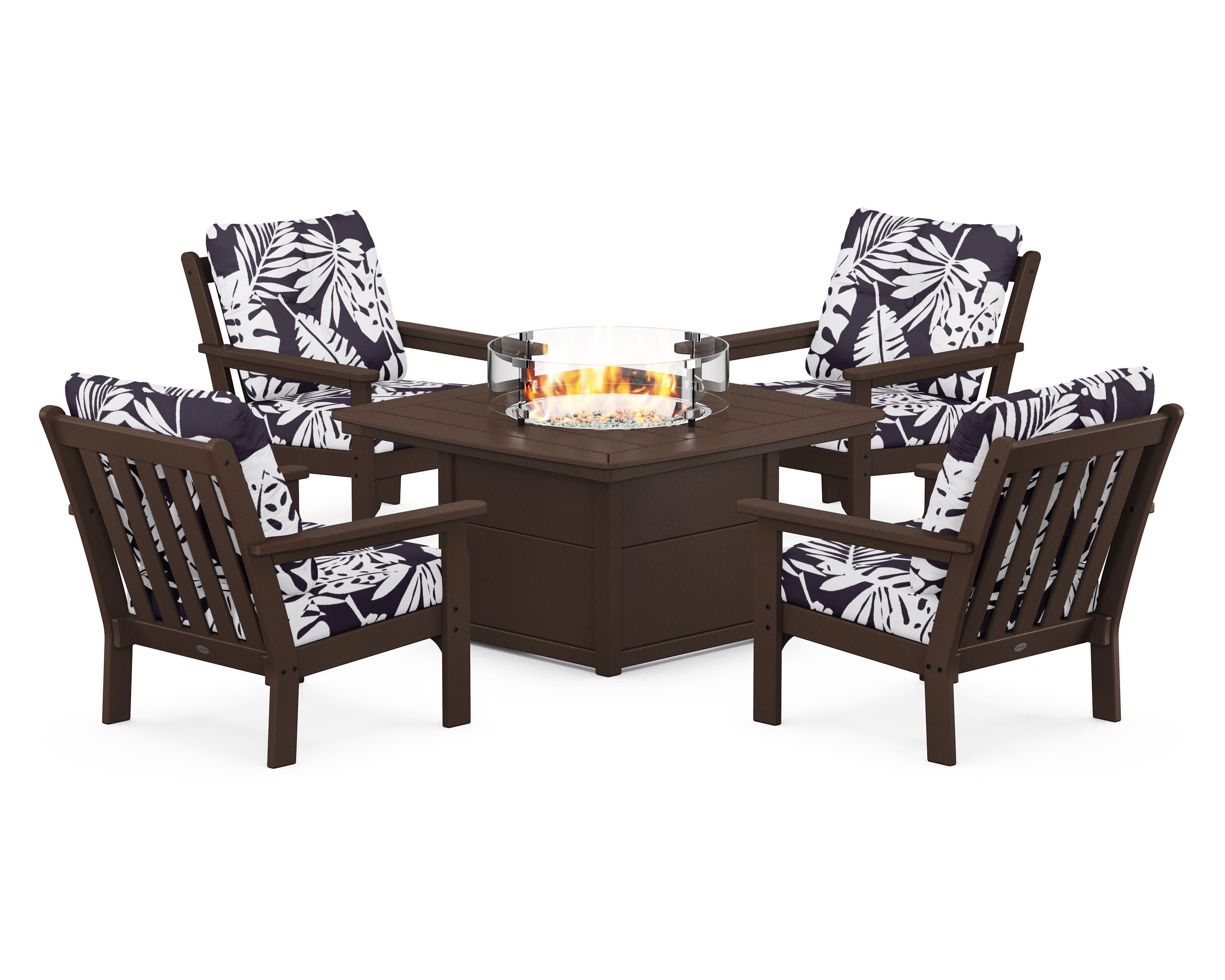 Vineyard 5-Piece Conversation Set with Fire Pit Table - Image 13