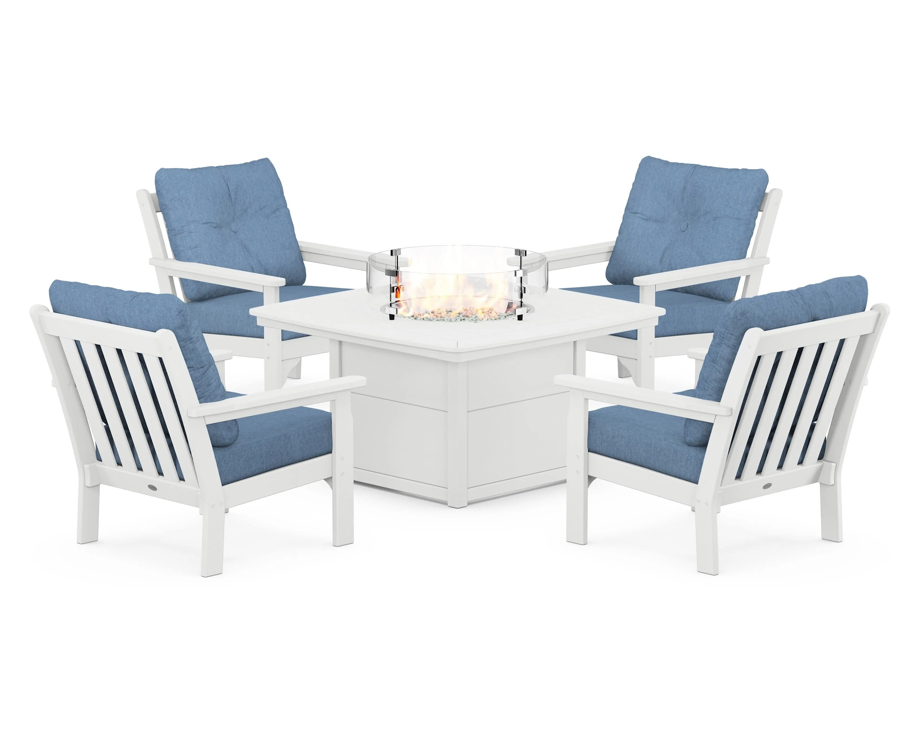 Vineyard 5-Piece Conversation Set with Fire Pit Table - Image 132