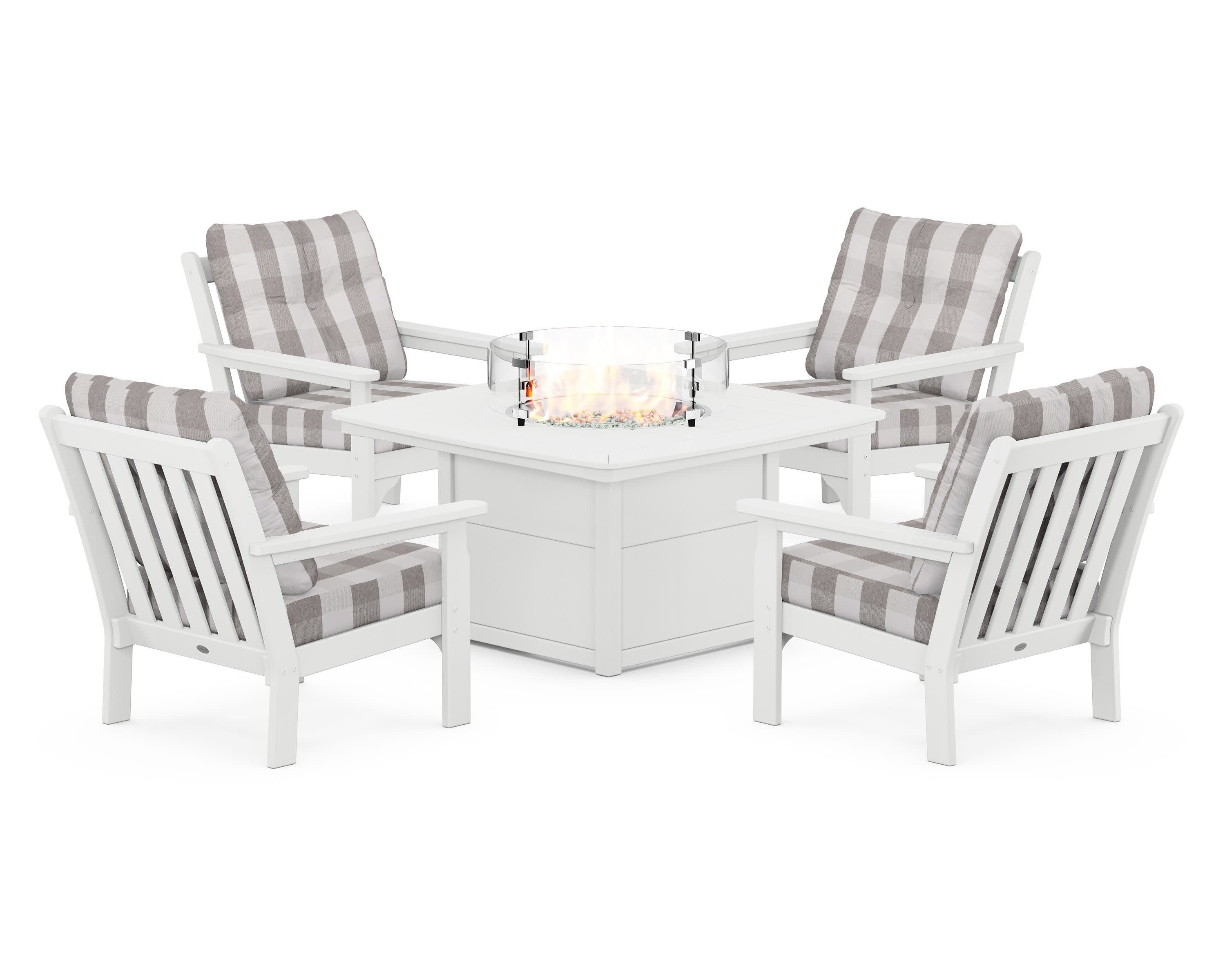 Vineyard 5-Piece Conversation Set with Fire Pit Table - Image 133
