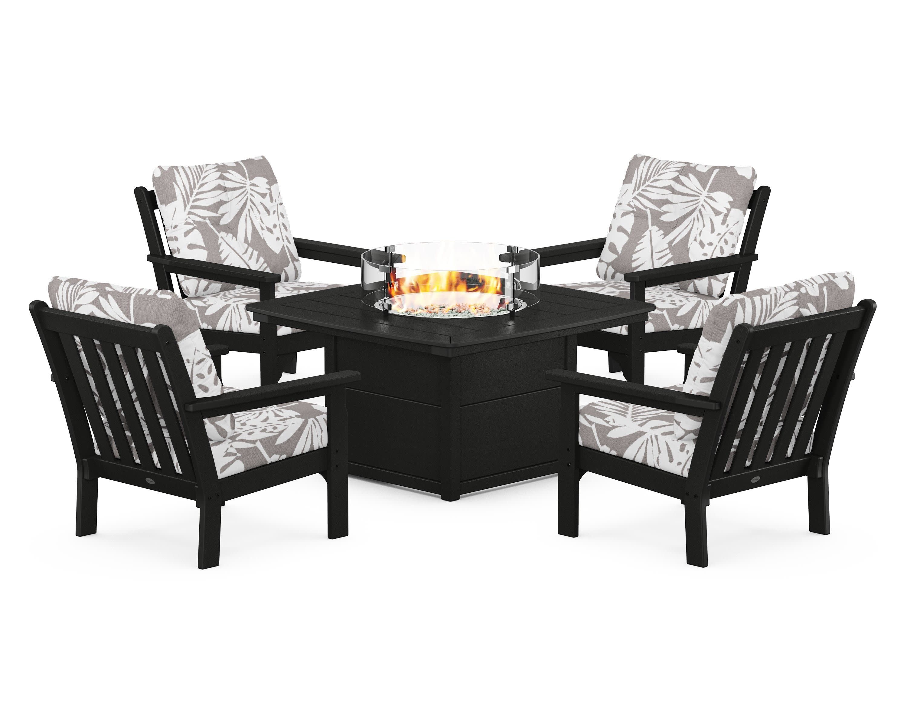 Vineyard 5-Piece Conversation Set with Fire Pit Table - Image 134