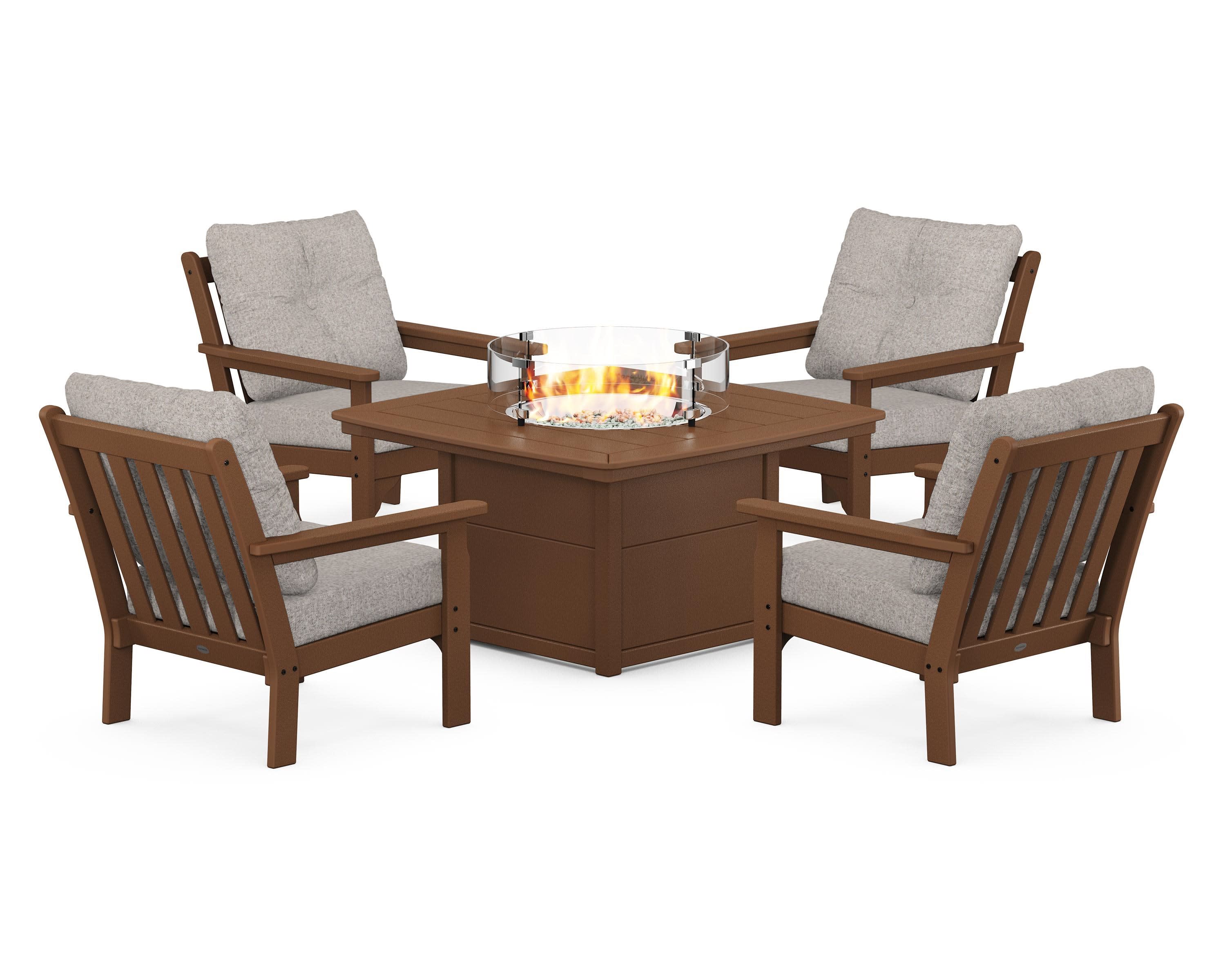 Vineyard 5-Piece Conversation Set with Fire Pit Table - Image 135