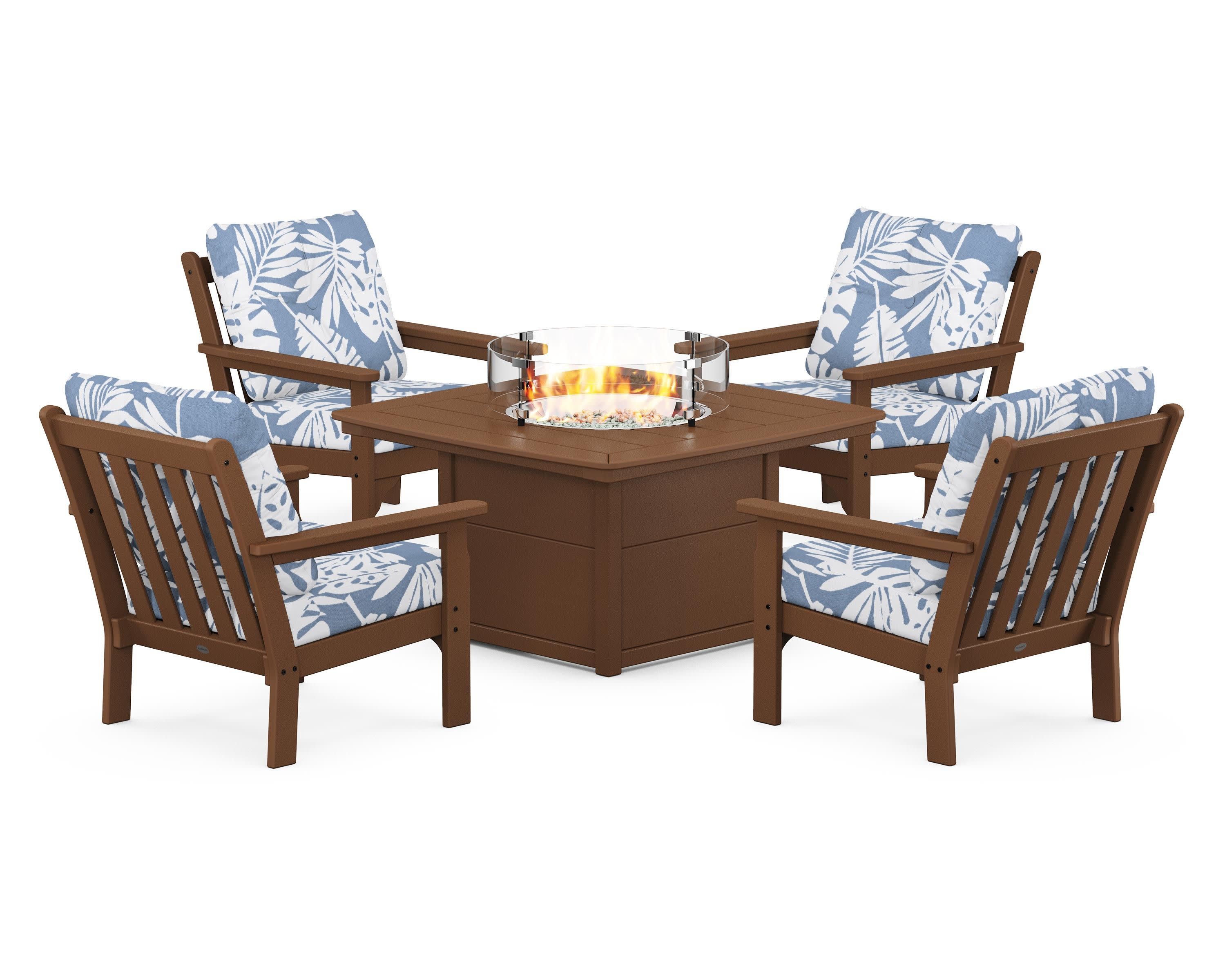 Vineyard 5-Piece Conversation Set with Fire Pit Table - Image 136