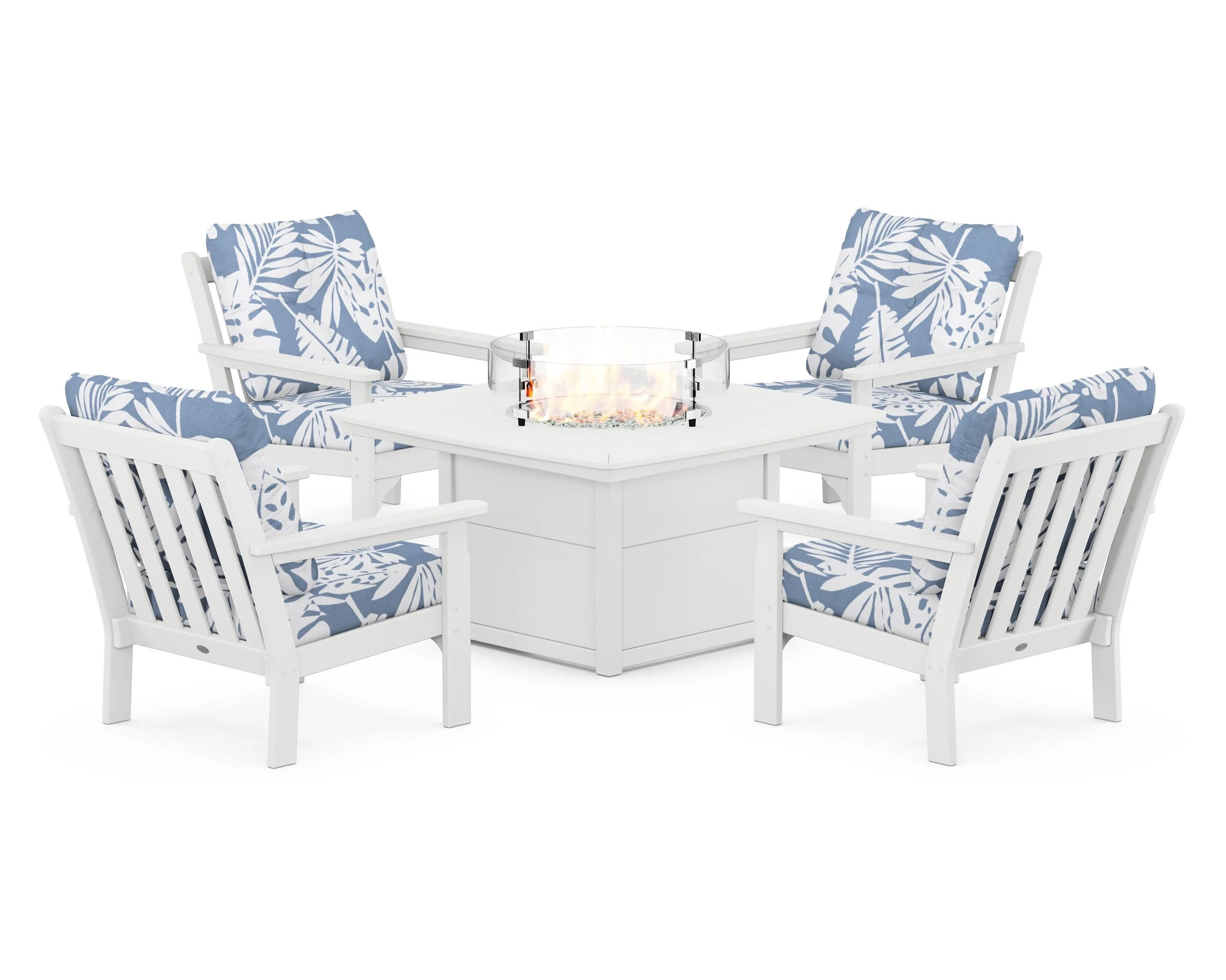 Vineyard 5-Piece Conversation Set with Fire Pit Table - Image 137