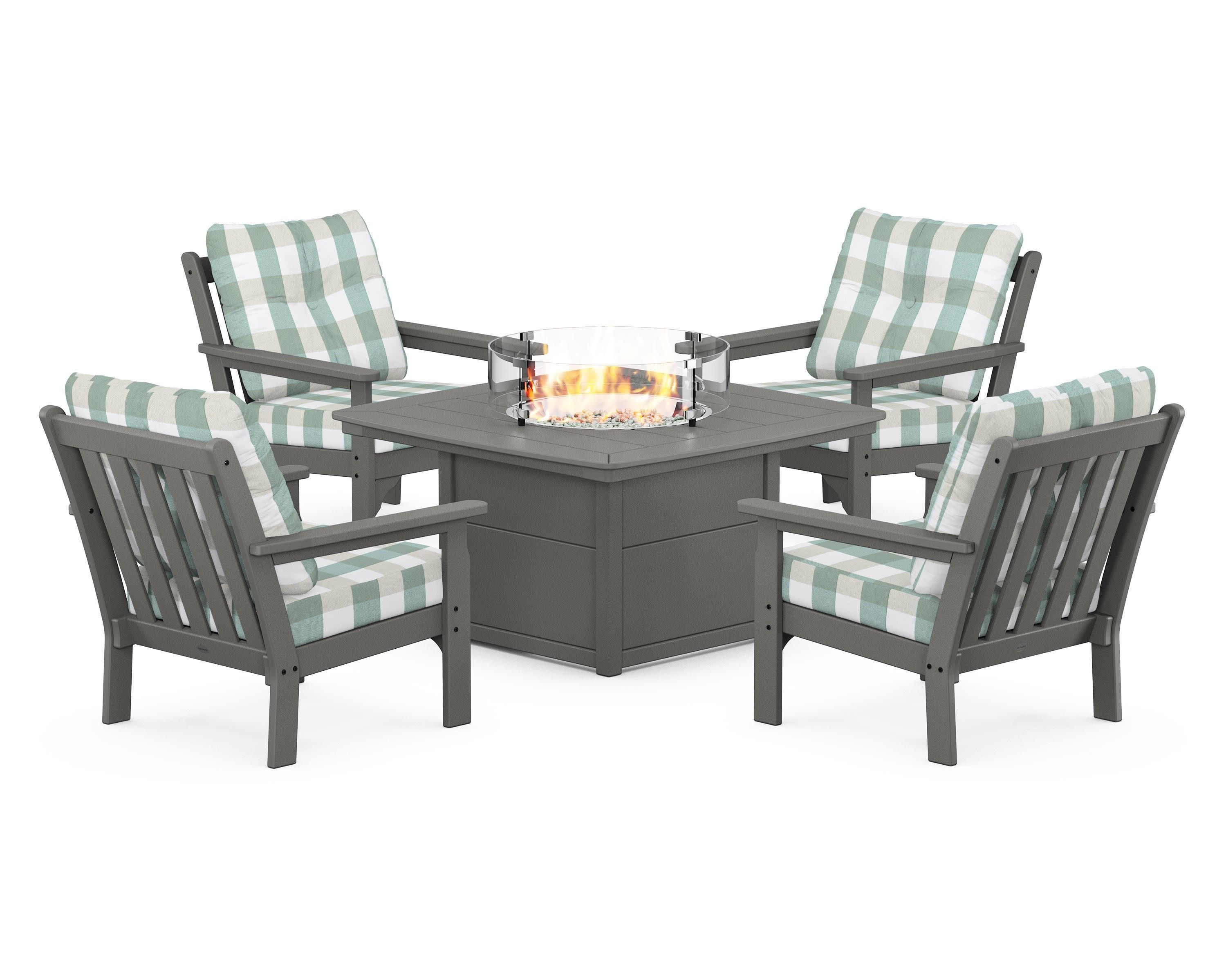 Vineyard 5-Piece Conversation Set with Fire Pit Table - Image 138