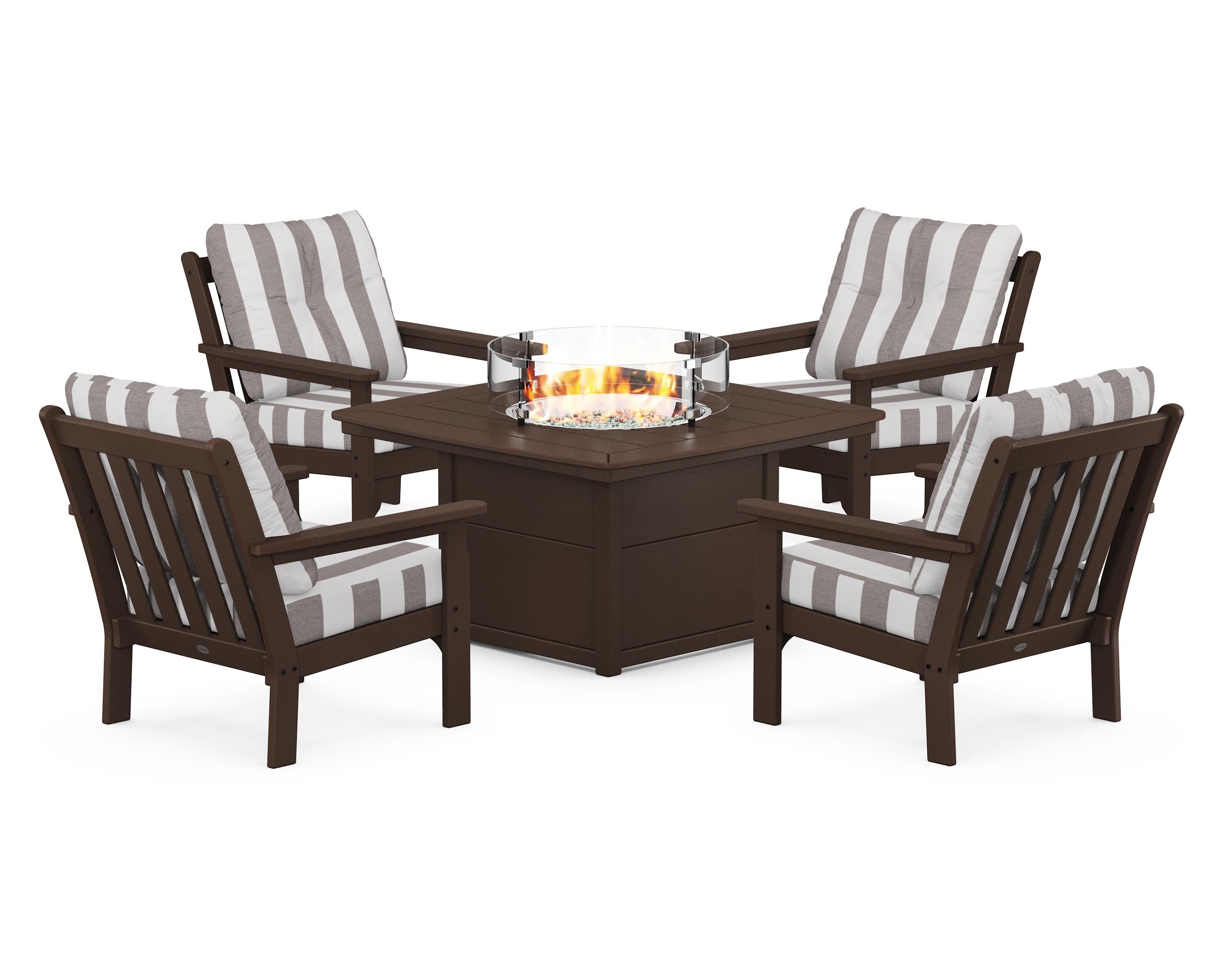Vineyard 5-Piece Conversation Set with Fire Pit Table - Image 139