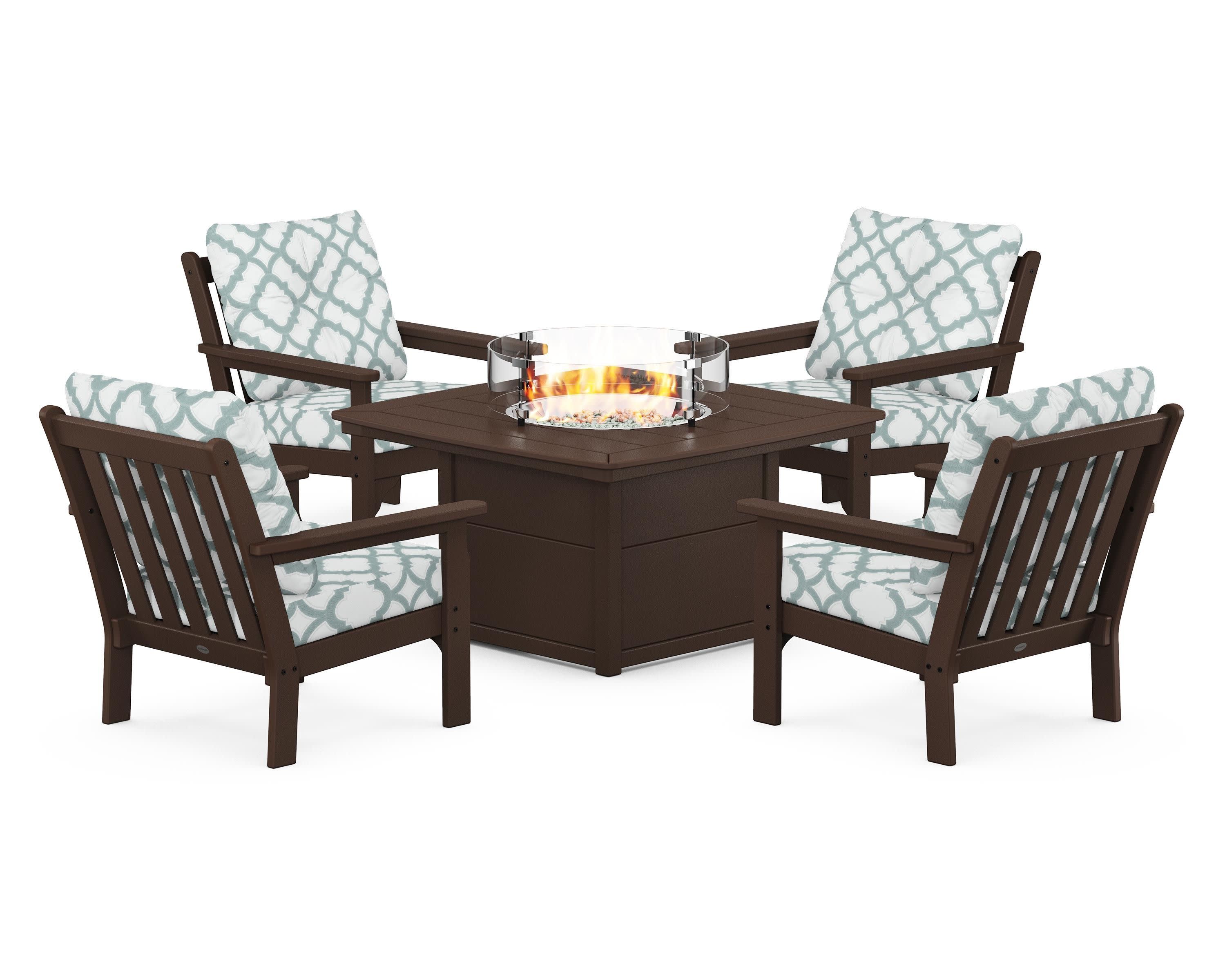 Vineyard 5-Piece Conversation Set with Fire Pit Table - Image 14
