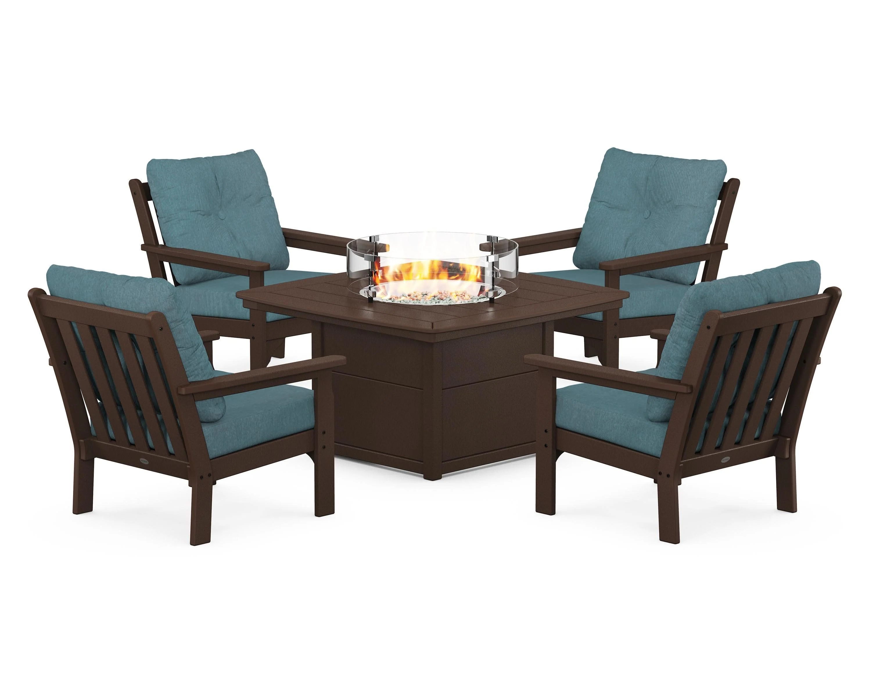 Vineyard 5-Piece Conversation Set with Fire Pit Table - Image 144