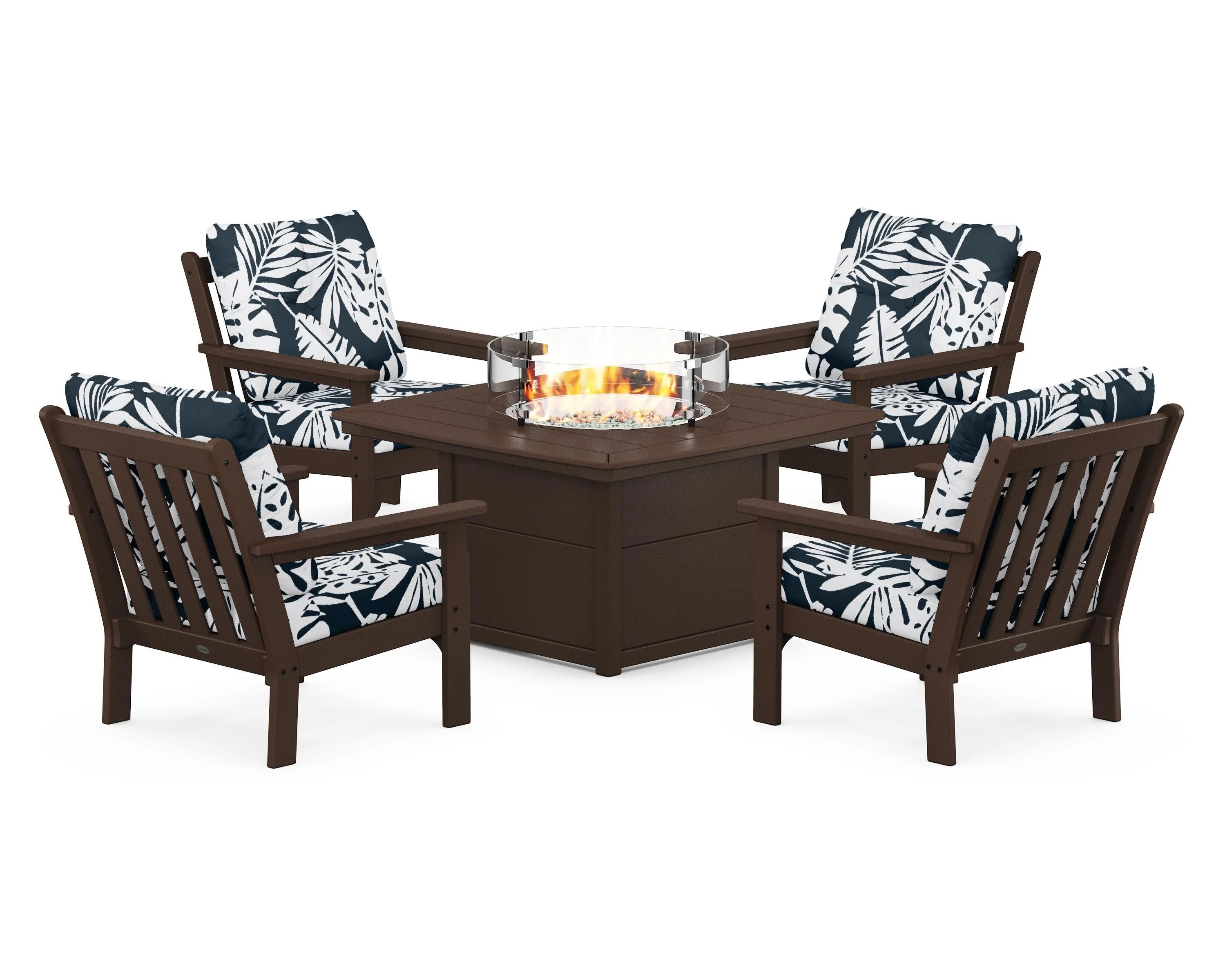 Vineyard 5-Piece Conversation Set with Fire Pit Table - Image 146