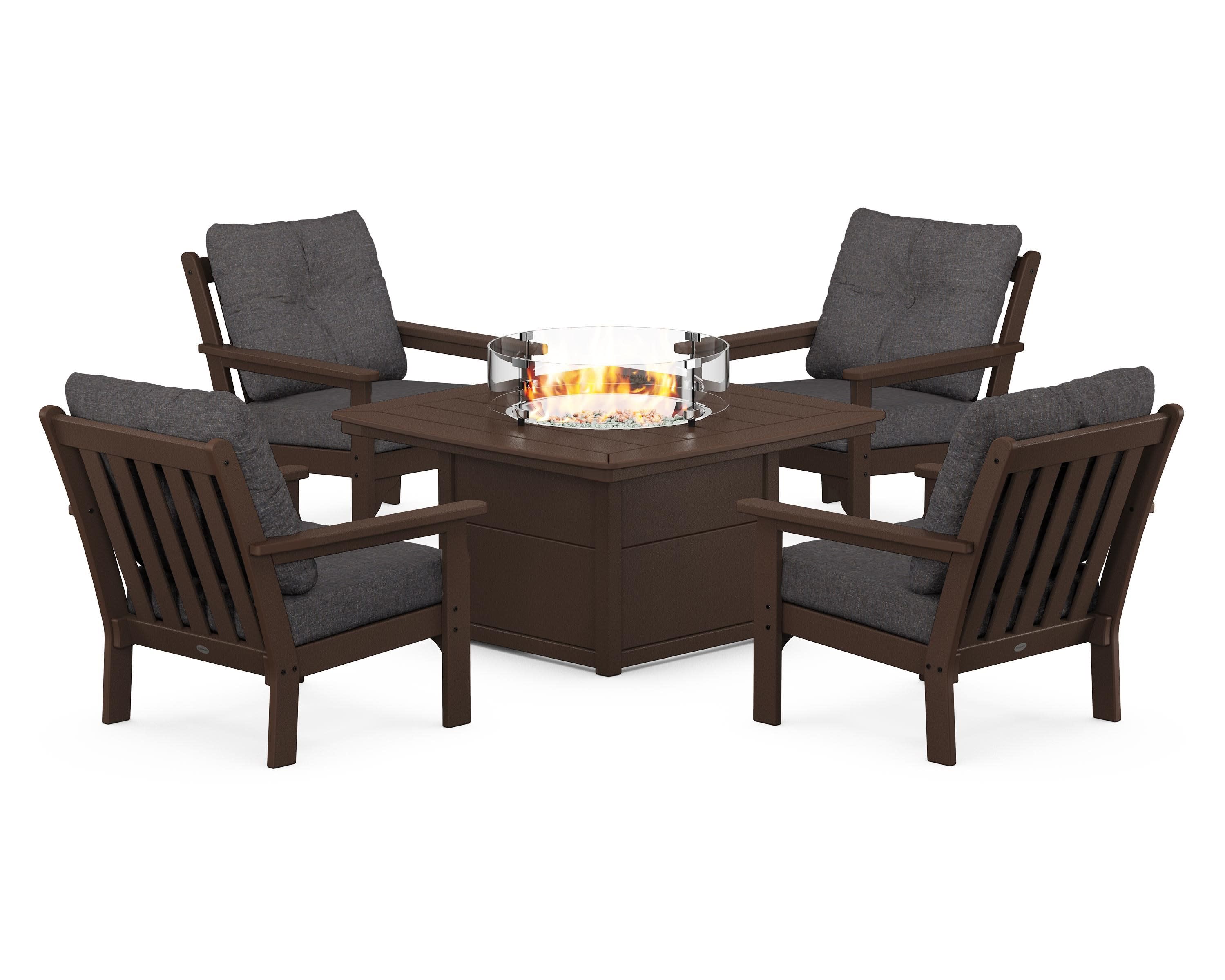 Vineyard 5-Piece Conversation Set with Fire Pit Table - Image 147