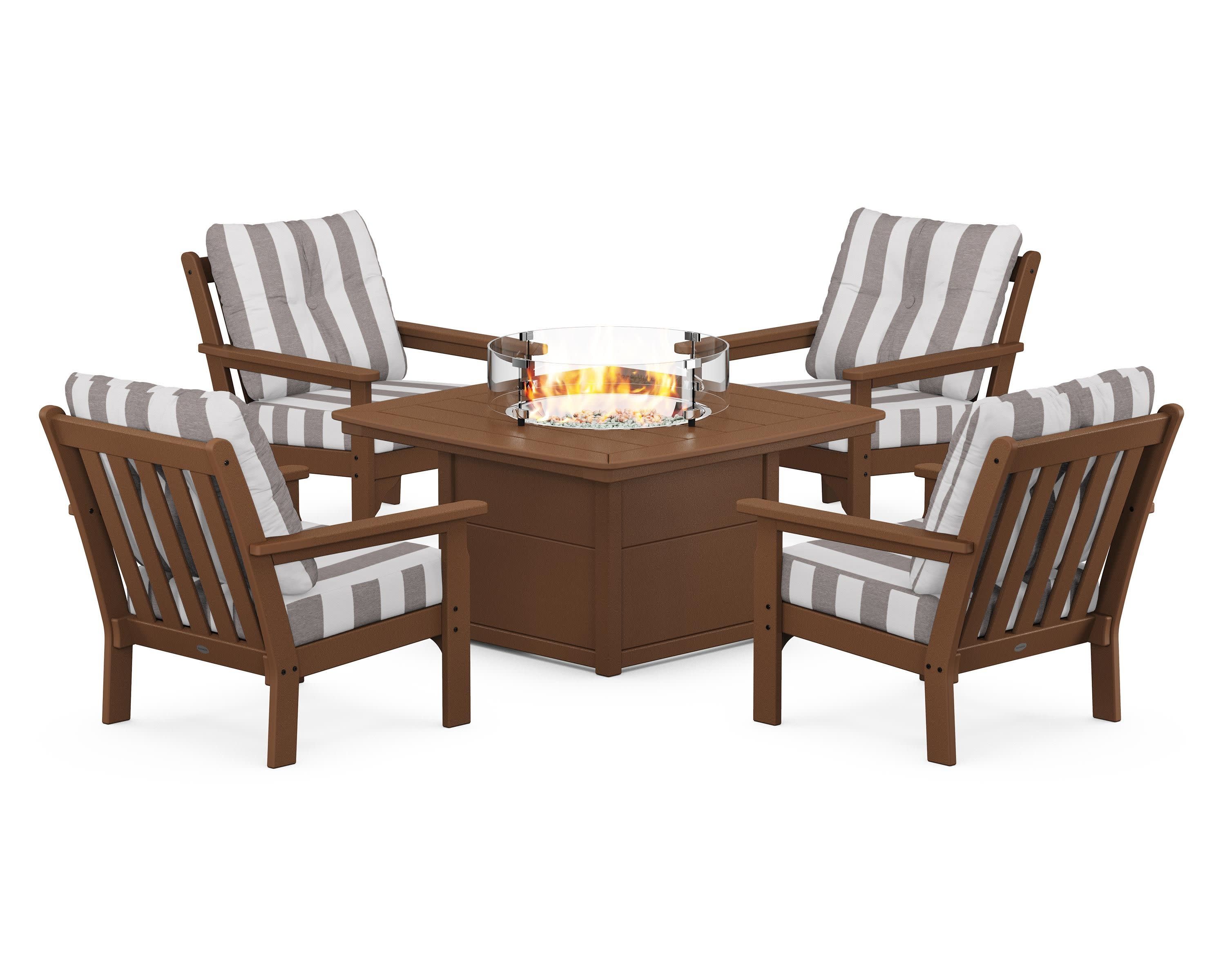 Vineyard 5-Piece Conversation Set with Fire Pit Table - Image 15